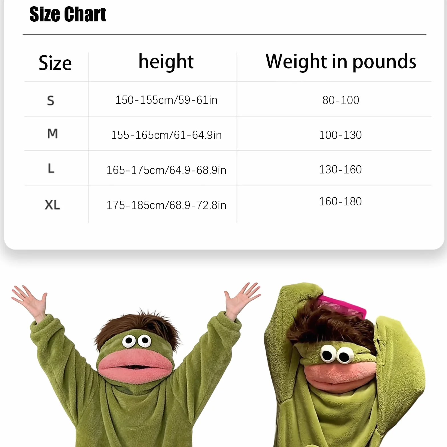 Generisch Zabawny kostium Onesie dla dorosłych, przytulny, zielony, duże usta, jednoczęściowy, ciepły kostium wypoczynkowy do relaksu – dla kobiet, mężczyzn, dzieci, do salonu, łazienki