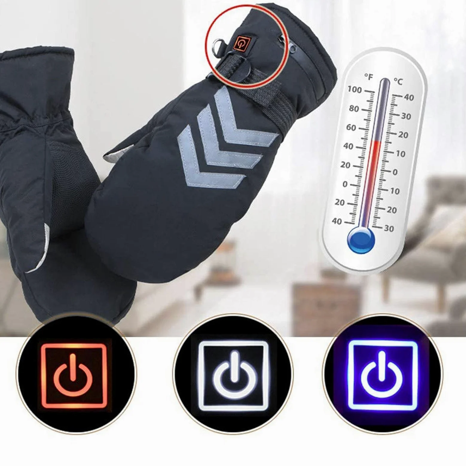 CHEWYNP Rękawice ogrzewacze do rąk, zimowe podgrzewane rękawiczki dla kobiet, ładowalne elektryczne podgrzewane rękawiczki, podgrzewane rękawice narciarskie, snowboardowe, wodoodporne, outdoorowe, jazda na rowerze, motocykl, ciepłe rękawiczki do rąk, W