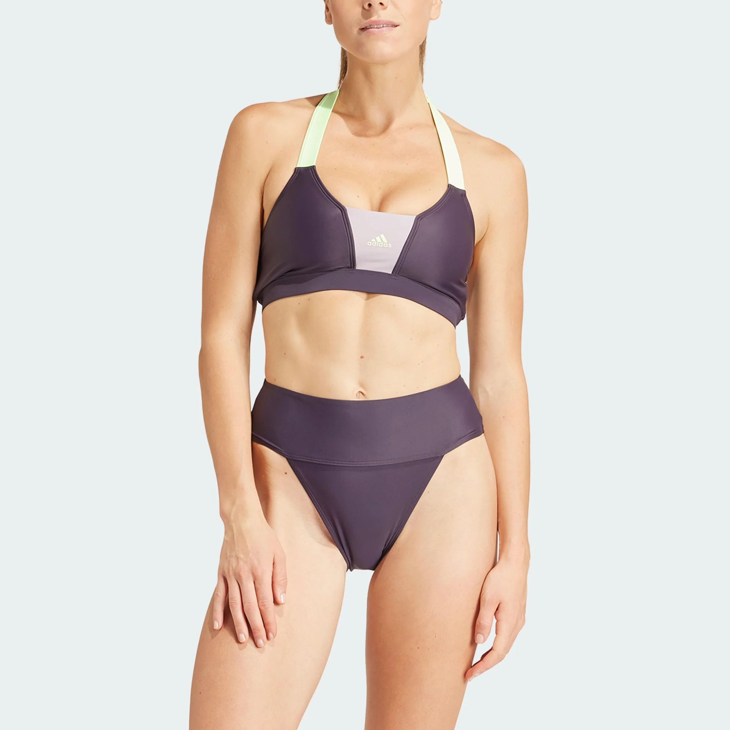 Adidas Kobiety Sportswear Colorblock Bikini, Aurora Black/Preloved Fig, S