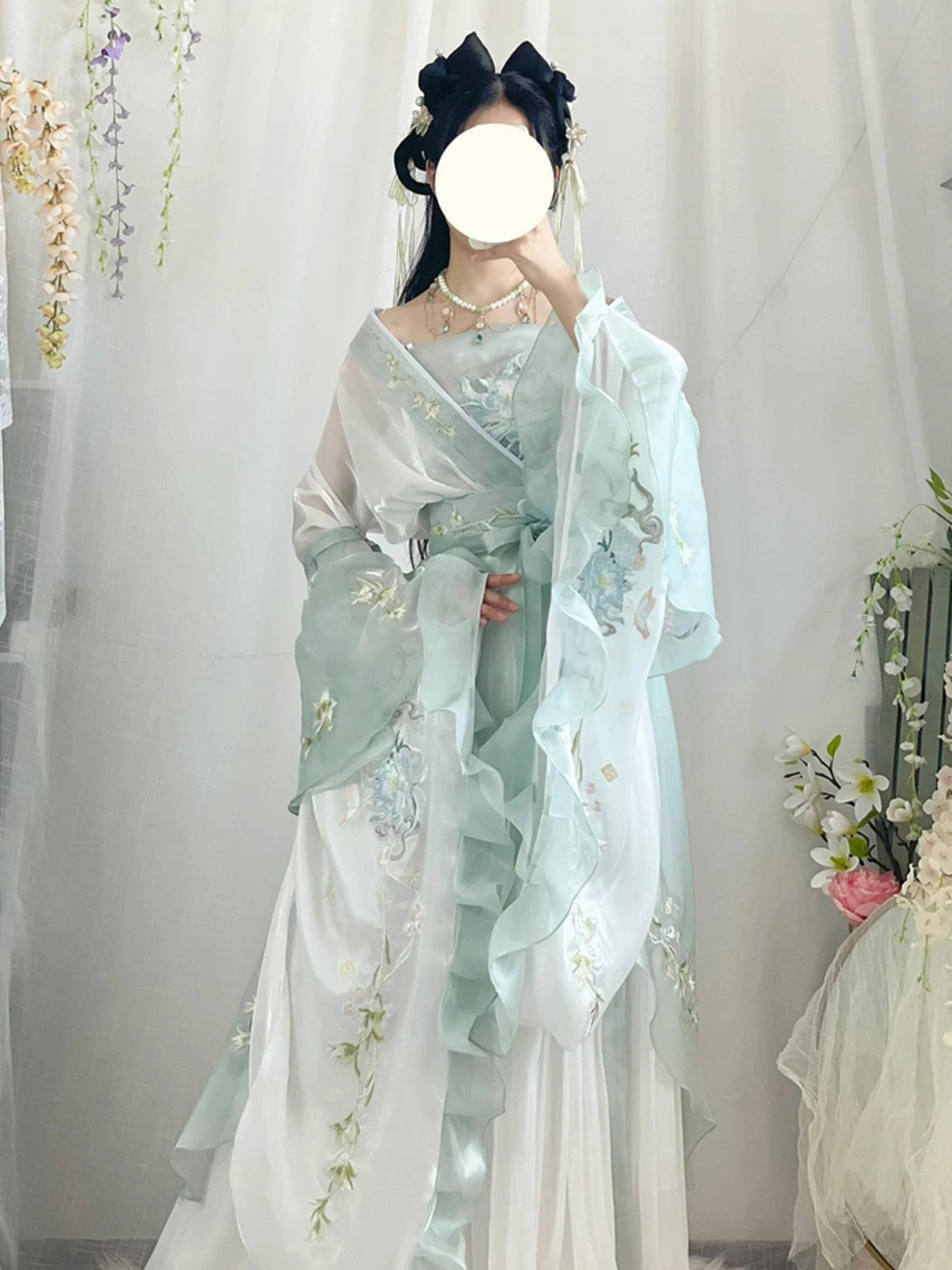 Chińska sukienka Hanfu dla kobiet starożytne tradycyjne haftowane zestawy Hanfu karnawał wróżka kostium cosplay zielona sukienka do tańca Hanfu