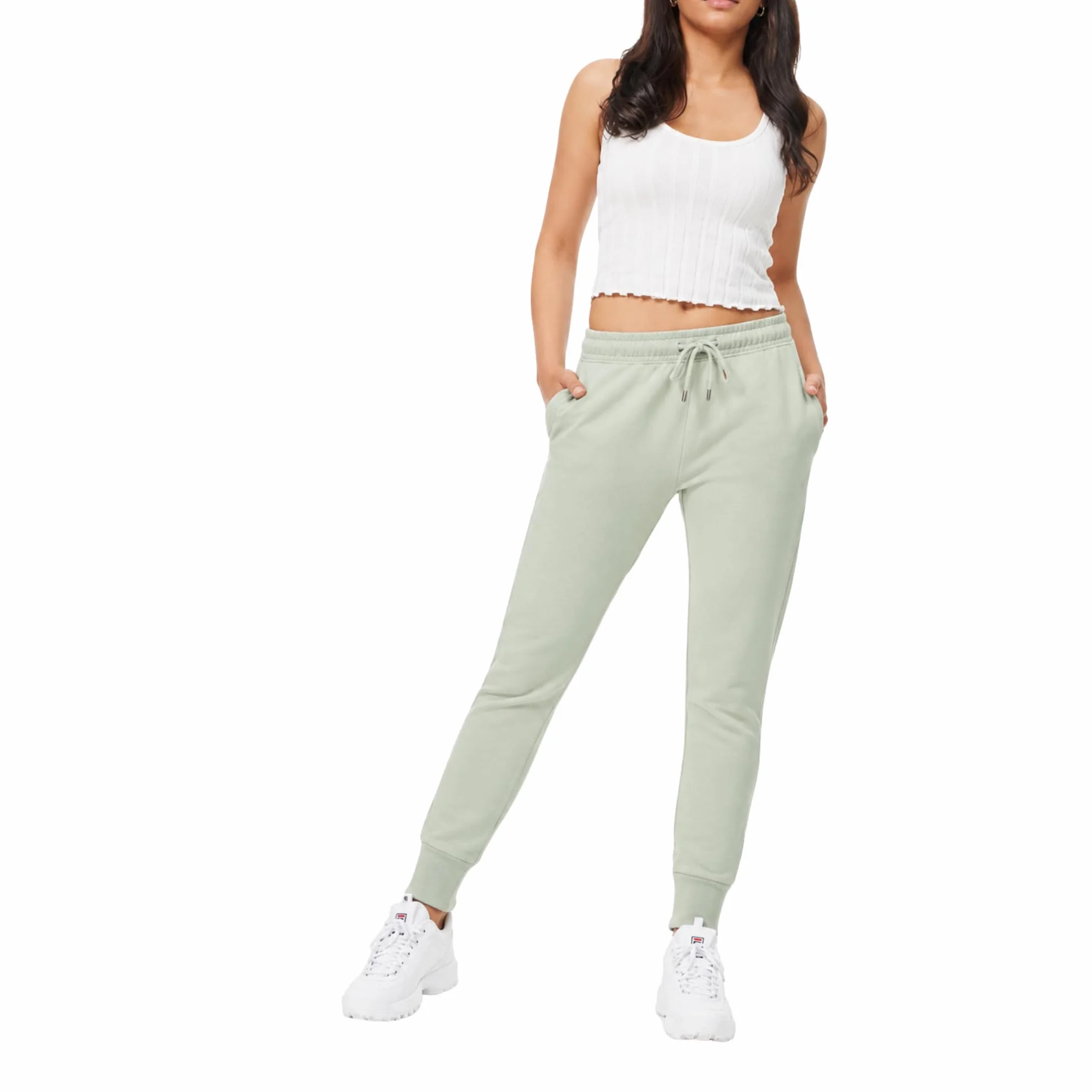 ROSS CAMP Damskie spodnie do biegania bawełniane slim fit