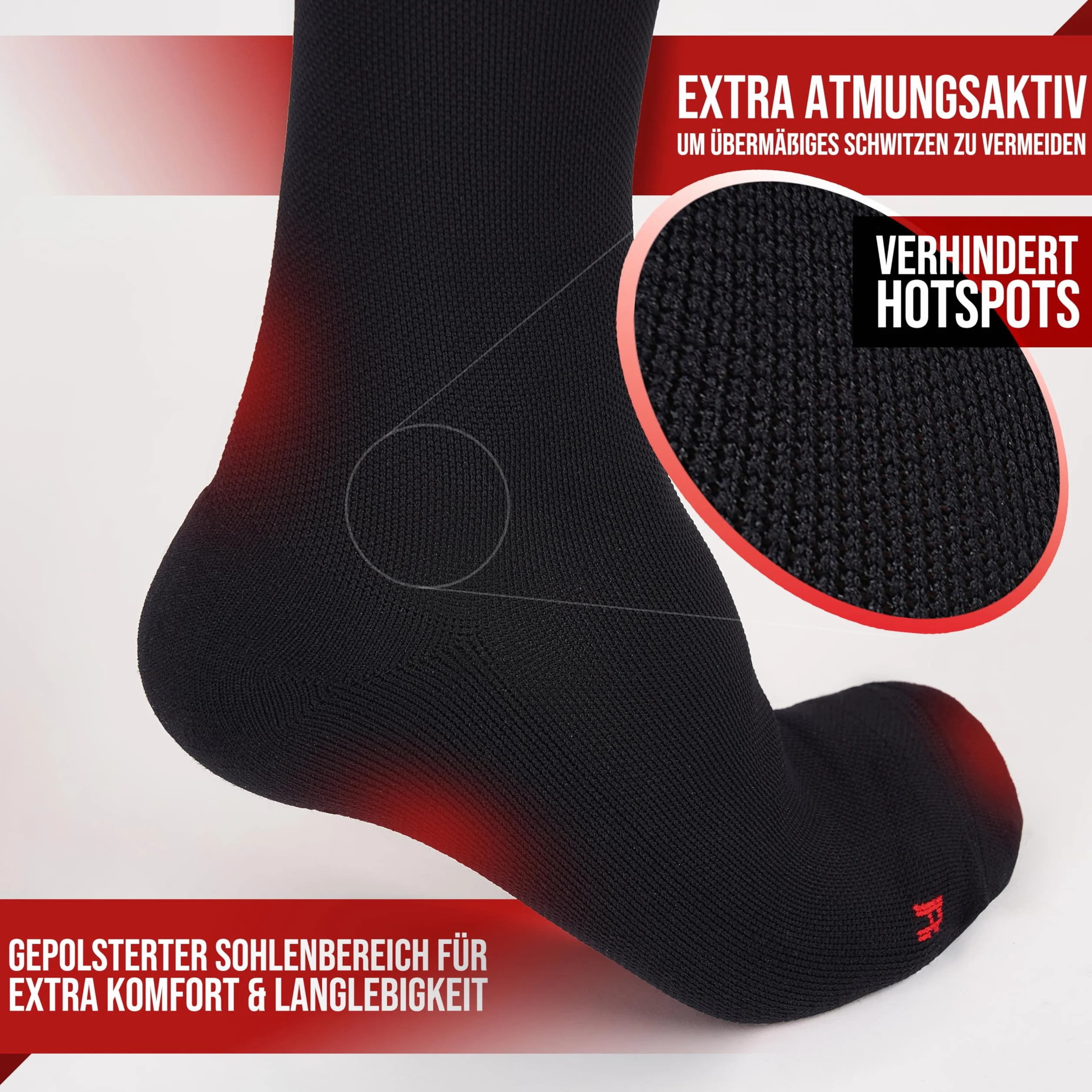 NEUMANN Pończochy uciskowe Premium żakardowe – dla kompresji i stabilności podczas biegania, uprawiania sportu, pracy i wielu innych – większa wydajność i szybszy odpoczynek (rozm. 43-46, 20-30mmHg)
