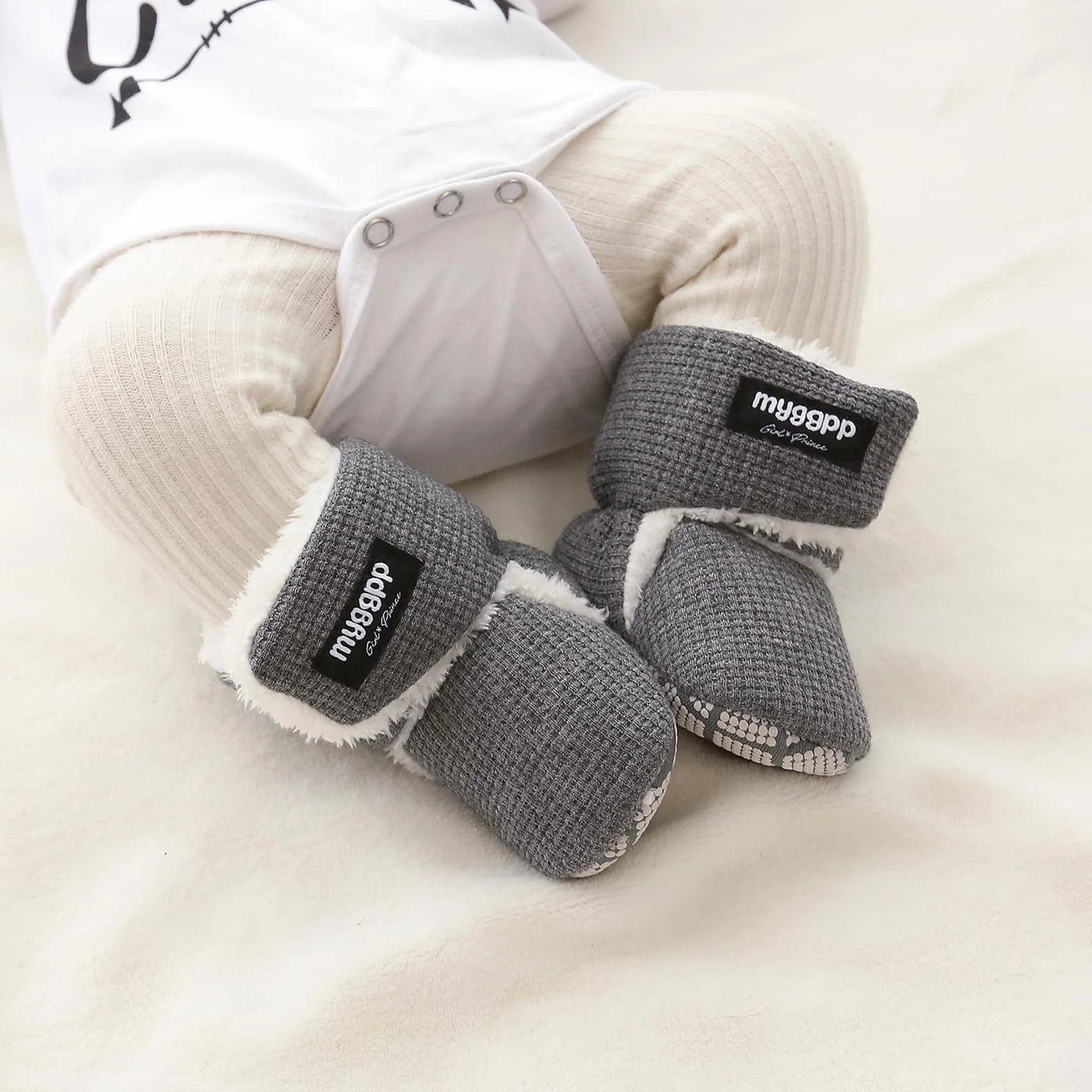 Buty zimowe dla niemowląt, ciepłe buty zimowe, uniseks, do raczkowania, zimowe, polarowe, antypoślizgowe, miękka podeszwa, buty zimowe