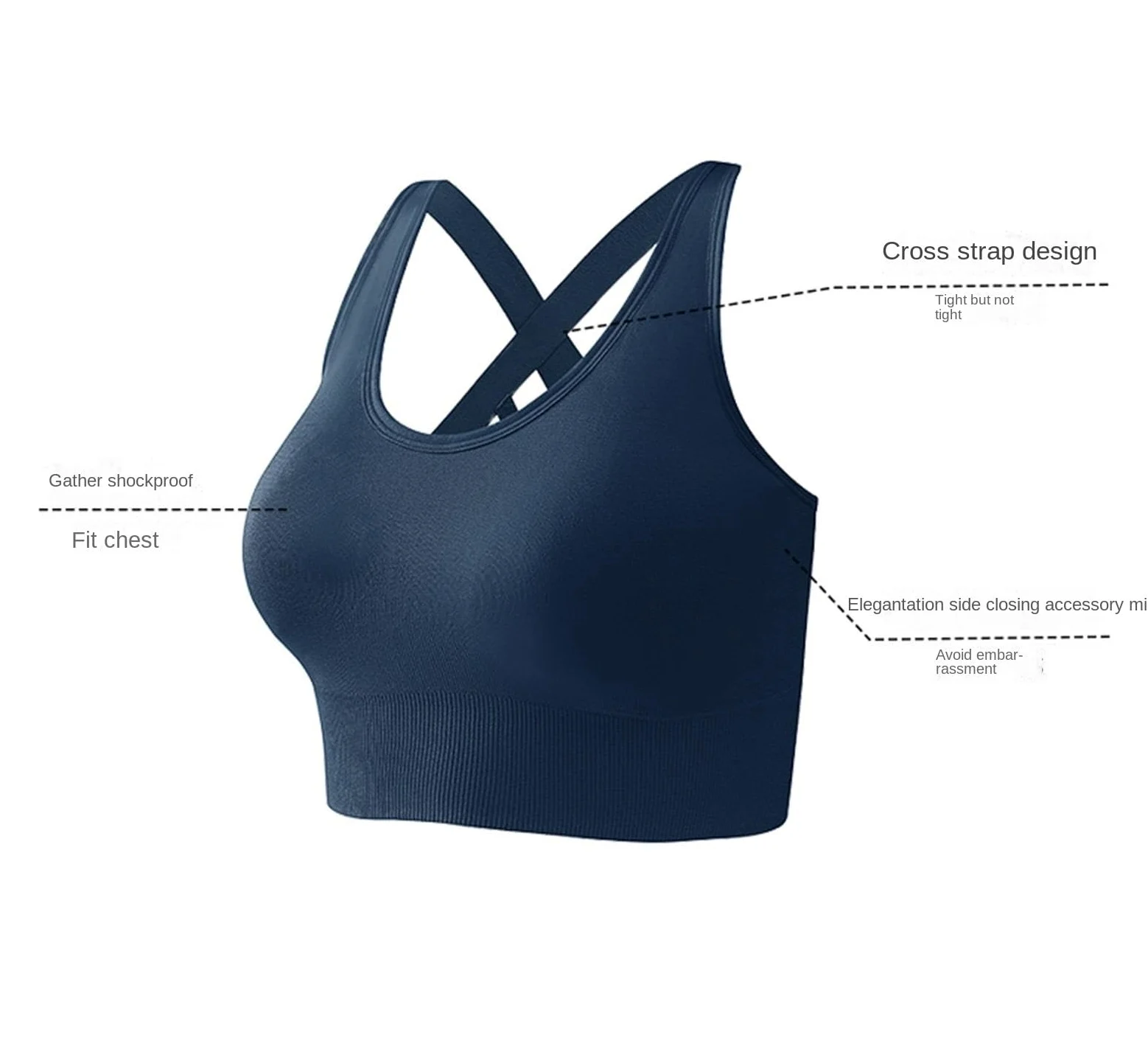 Biustonosz Sportowy Fitness Damski Stanik Sportowy Wspierający Wyściełane Paski Krzyżowe Fitness Yoga Body Running Sports Bra Stanik Sportowy Damski