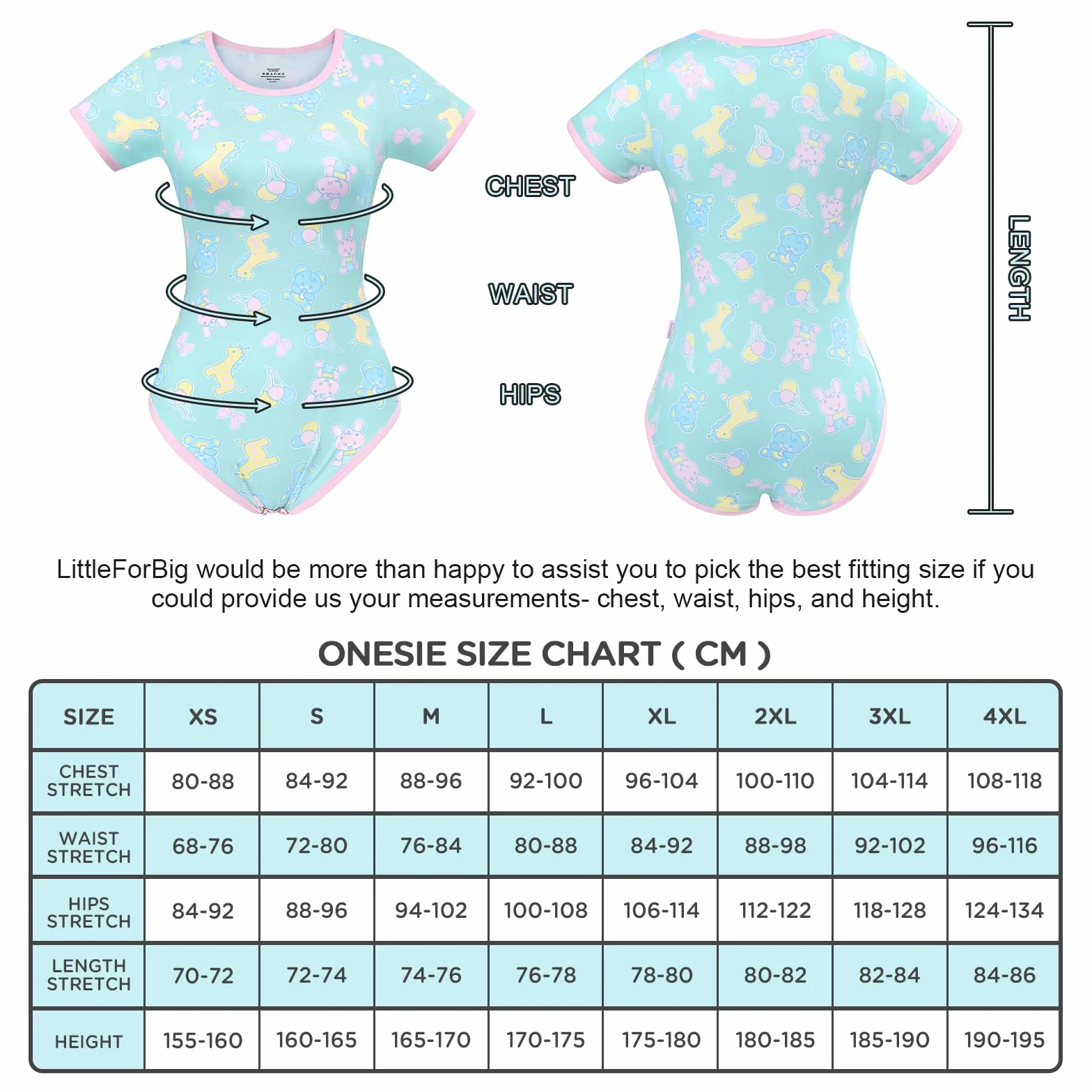LittleForBig Jedwabiste śpioszki Onesie Piżama Body Baby Parade