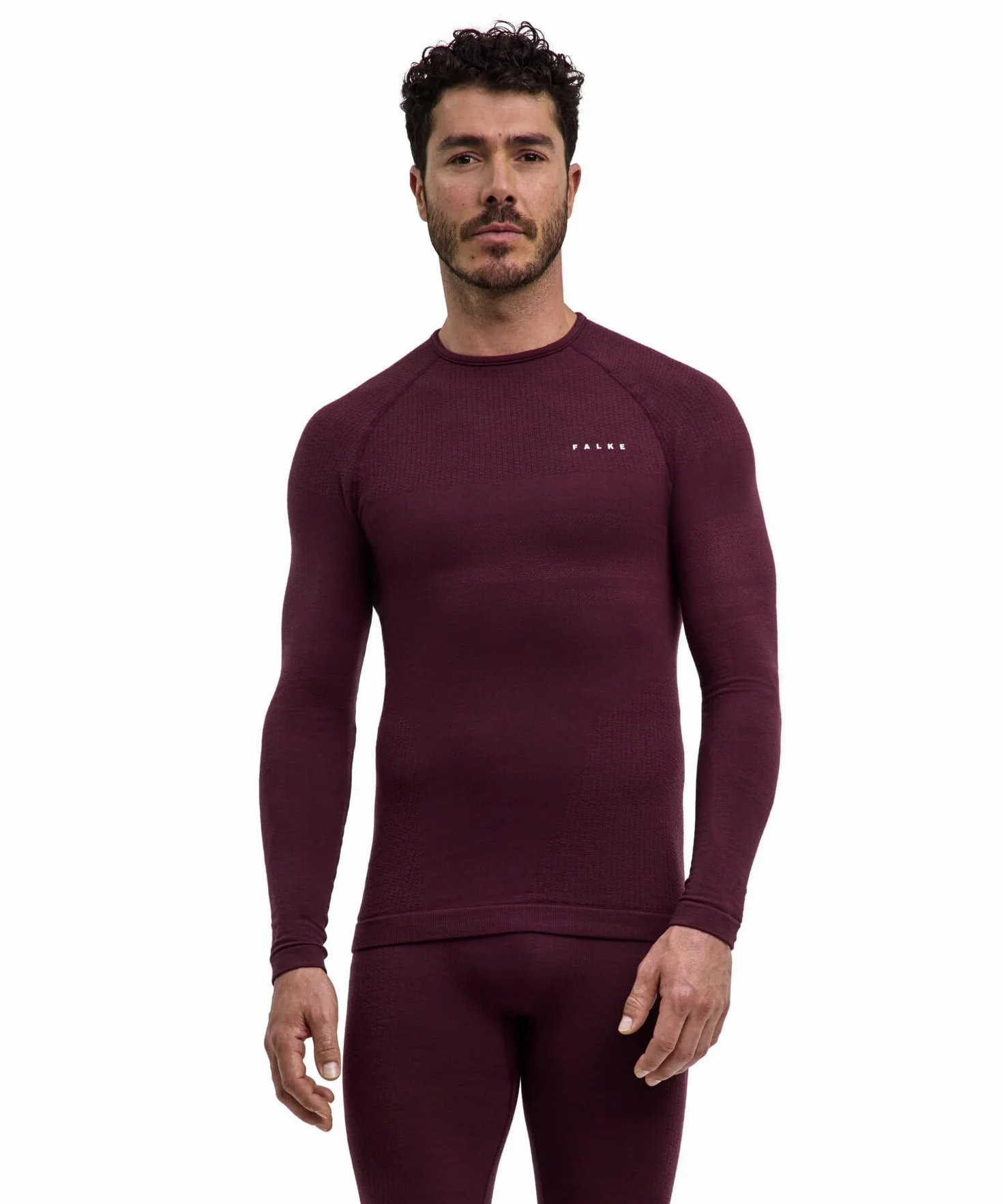 FALKE Mężczyźni Warstwa podstawowa (góra) Wool-Tech Protective M L/s Sh wełna materiał funkcjonalny szybkoschnące ciepłe 1 Sztuka, Czerwony Barolo 8526, XL