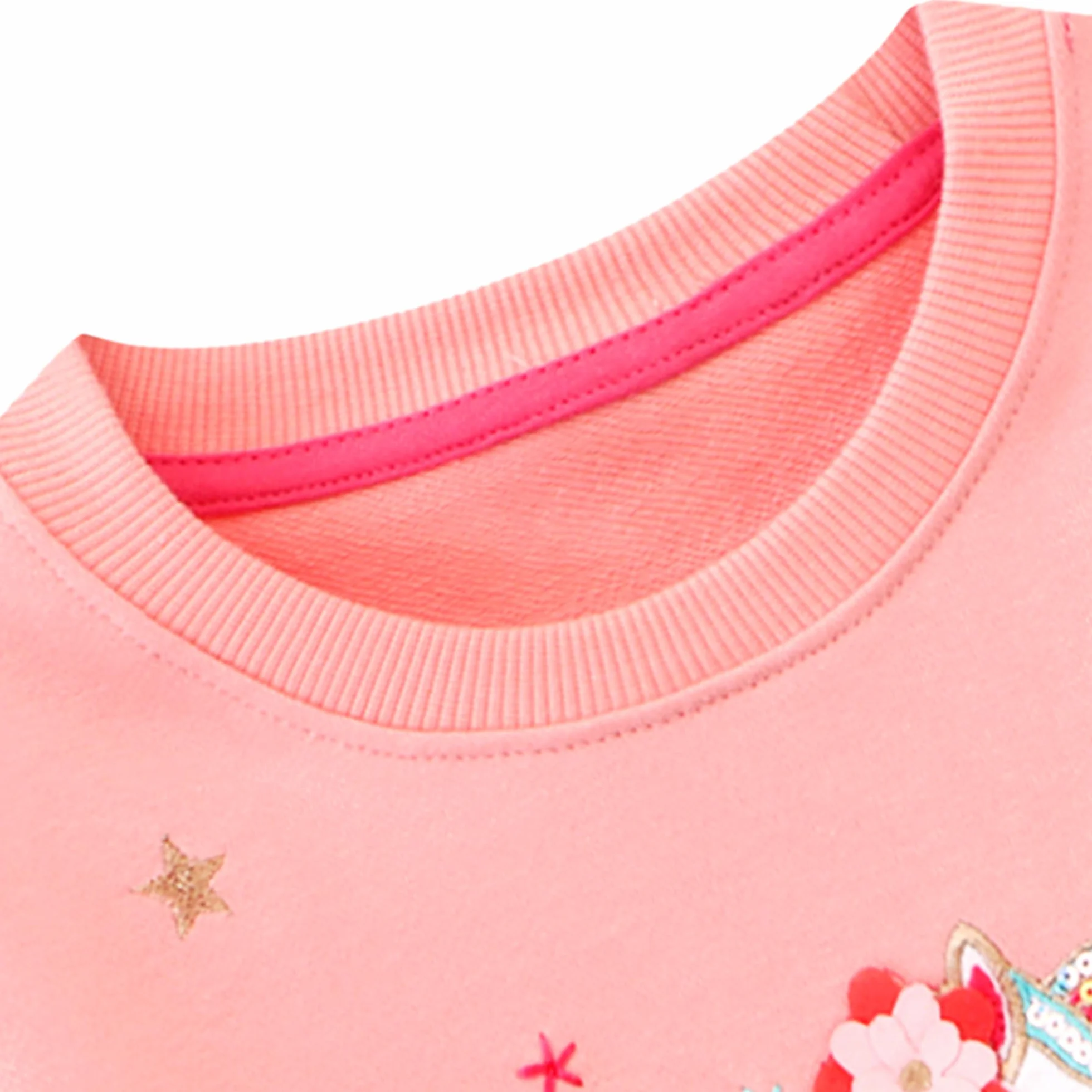 JinBei Bluza dla dziewczynek dzieci sweter bawełniany top casual sweter maluch jednorożec nadruk koń koszulka z długim rękawem wiek 2-7 lat, rozm. 92-122
