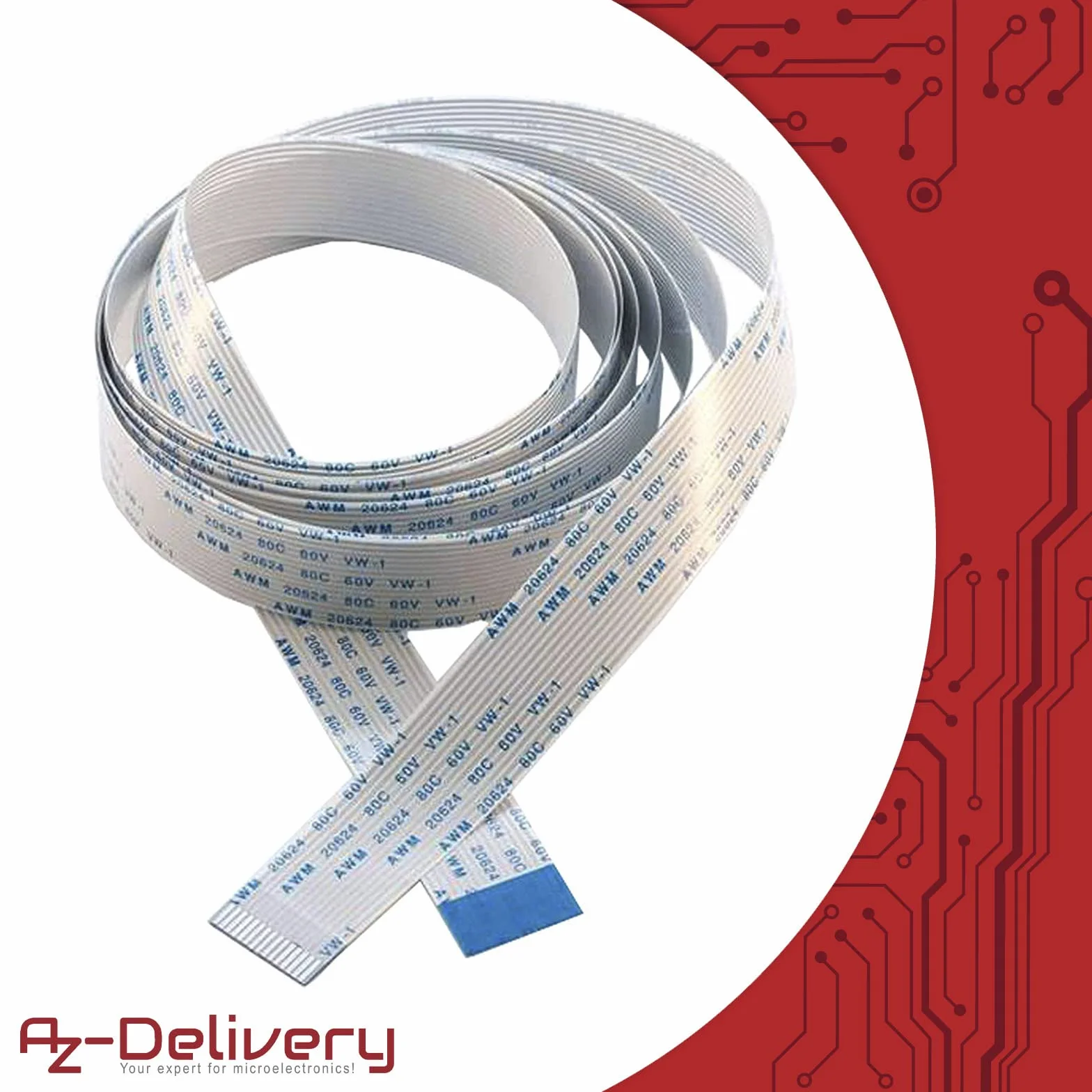 AZDelivery 3 x Wymienny kabel elastyczny 200 cm do kamery/wyświetlacza Raspberry Pi 200 cm
