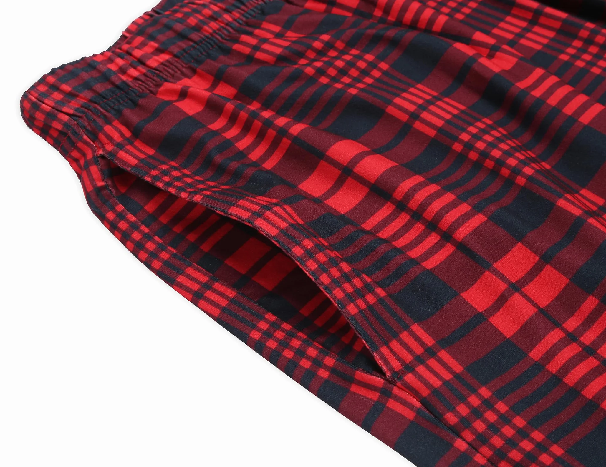 Ekouaer Spodnie piżamowe męskie długie w kratkę z kieszeniami S-3XL