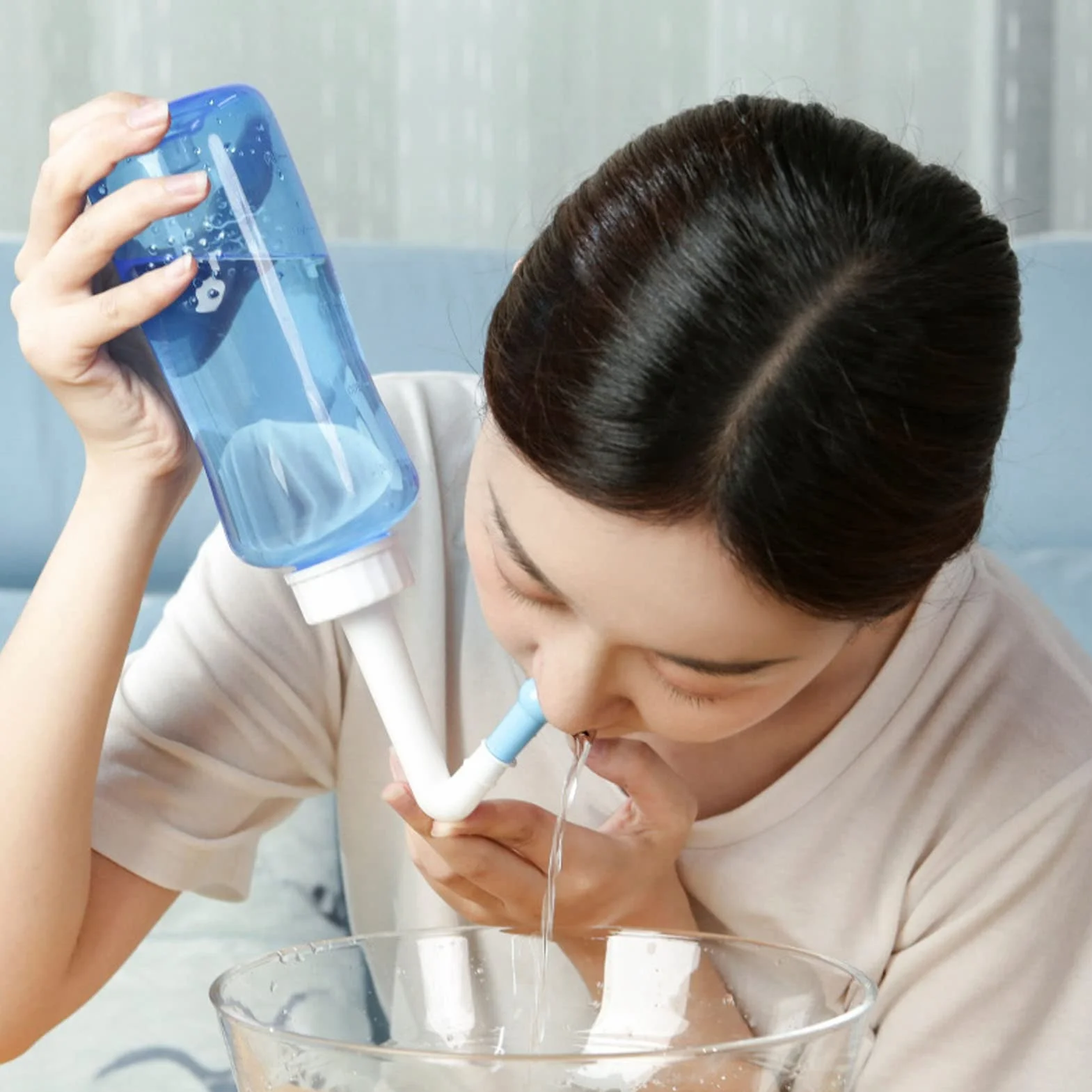 500ml Irygator do Nosa Irygator do Nosa, Czyścik do Nosa Gładkie Oddychanie z 2 szt. Dysze Czyścik do Nosa dla Dorosłych Dzieci