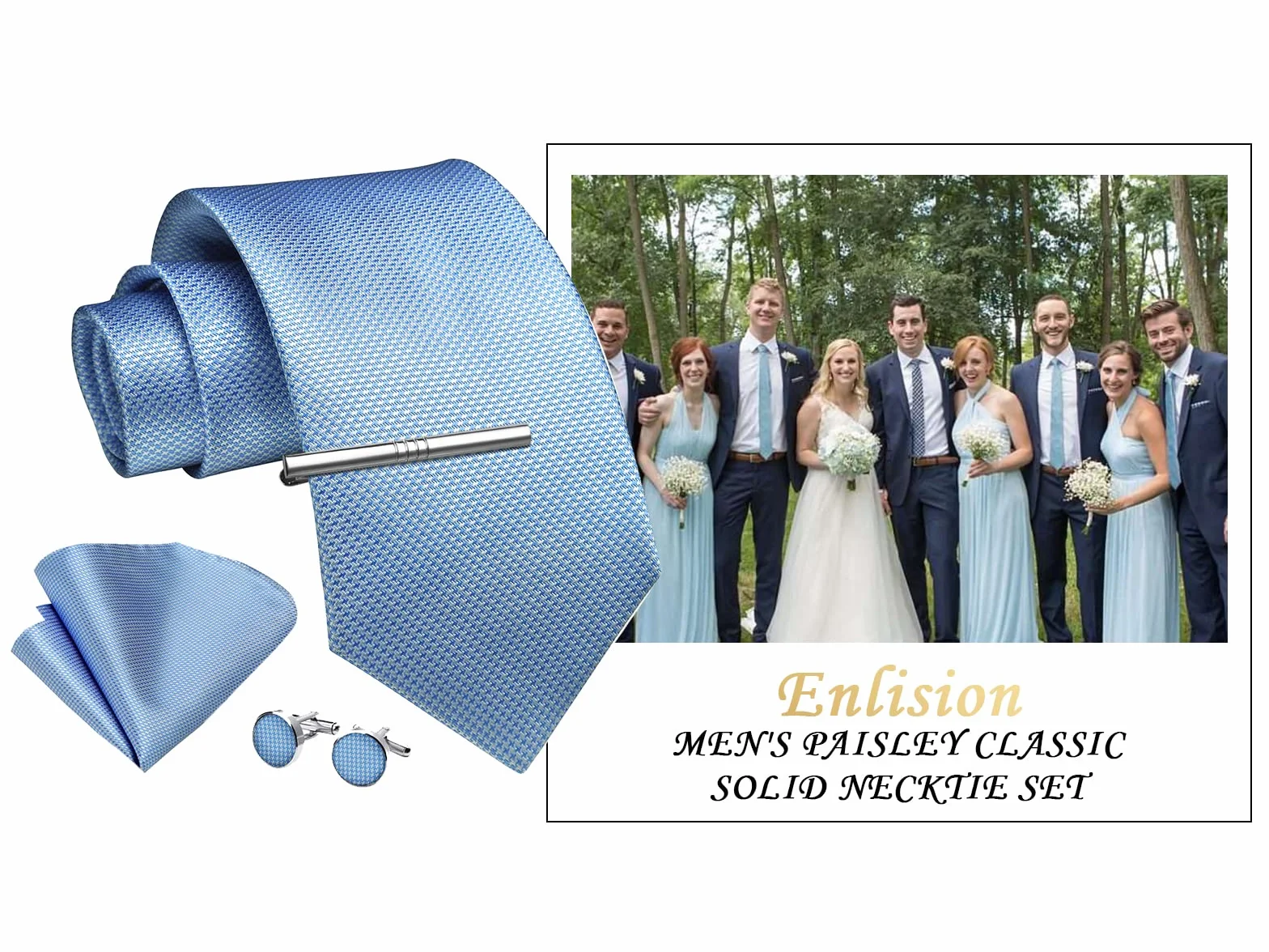Enlision Krawaty Paisley dla mężczyzn formalny krawat ślubny klasyczny kwiatowy tkane żakardowe spinki do mankietów z klipsem do krawata zestaw