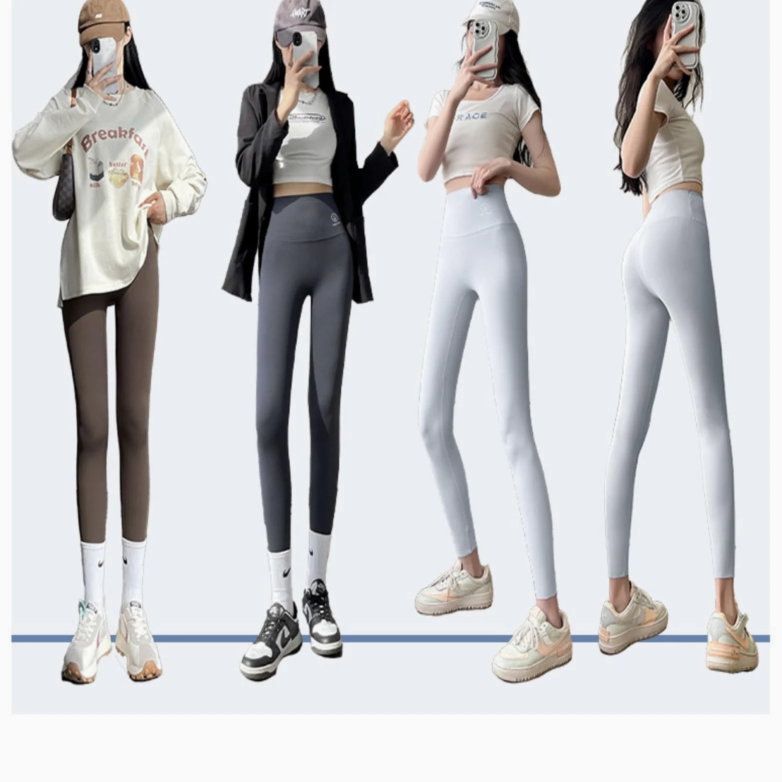 HJDMO Legginsy Damskie Wysoki Stan Bezszwowe Bez Efektu Camel Toe Push Up Unoszące Pośladki Kontrola Brzucha Joga Siłownia Czarny Kawa Ciemnoszary