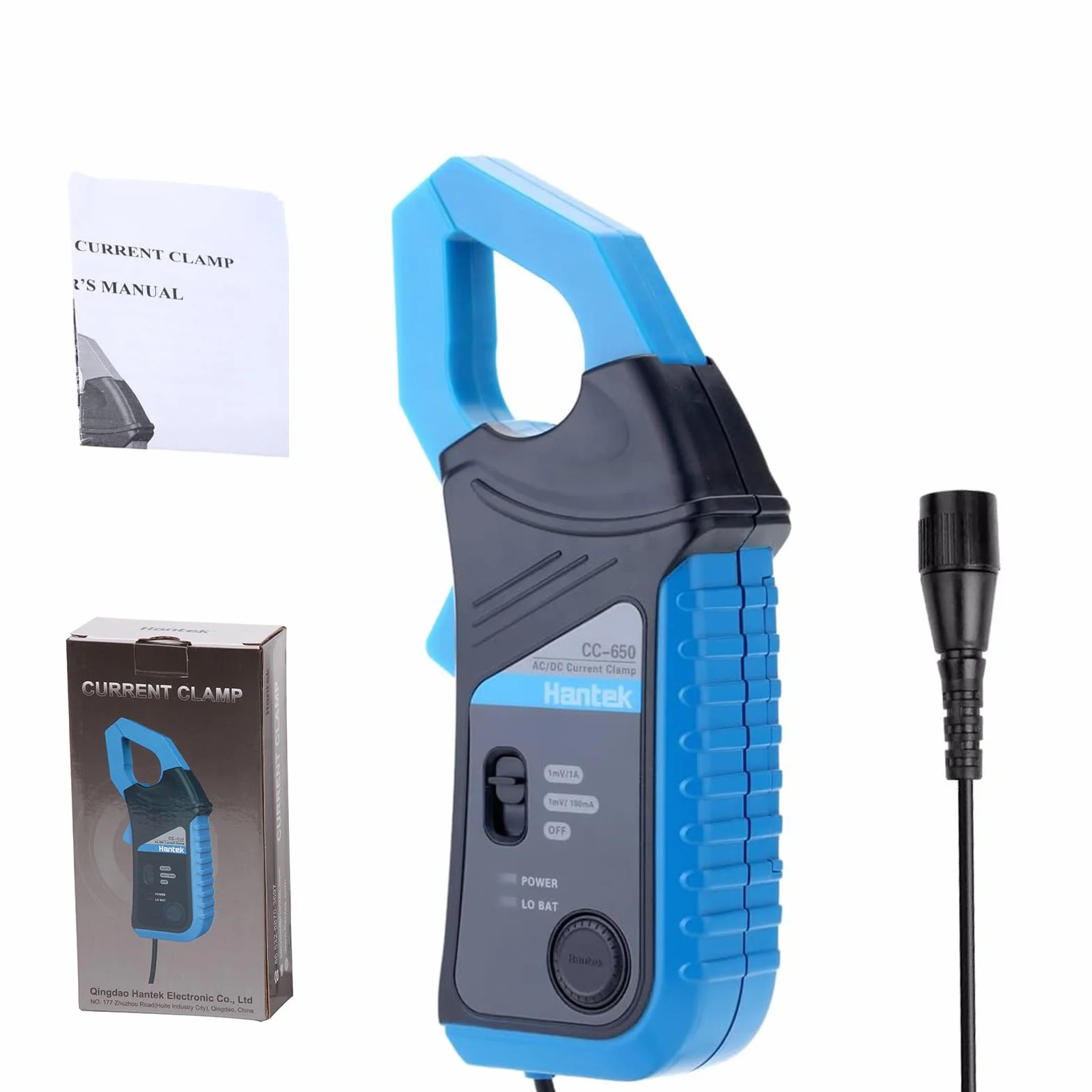 Hantek CC650 AC/DC obecny Zacisk 400 Hz Pasmo, 1mV/10mA, 650A Automatyczny Oscyloskopy i Multimetry cyfrowe, Wtyczka BNC