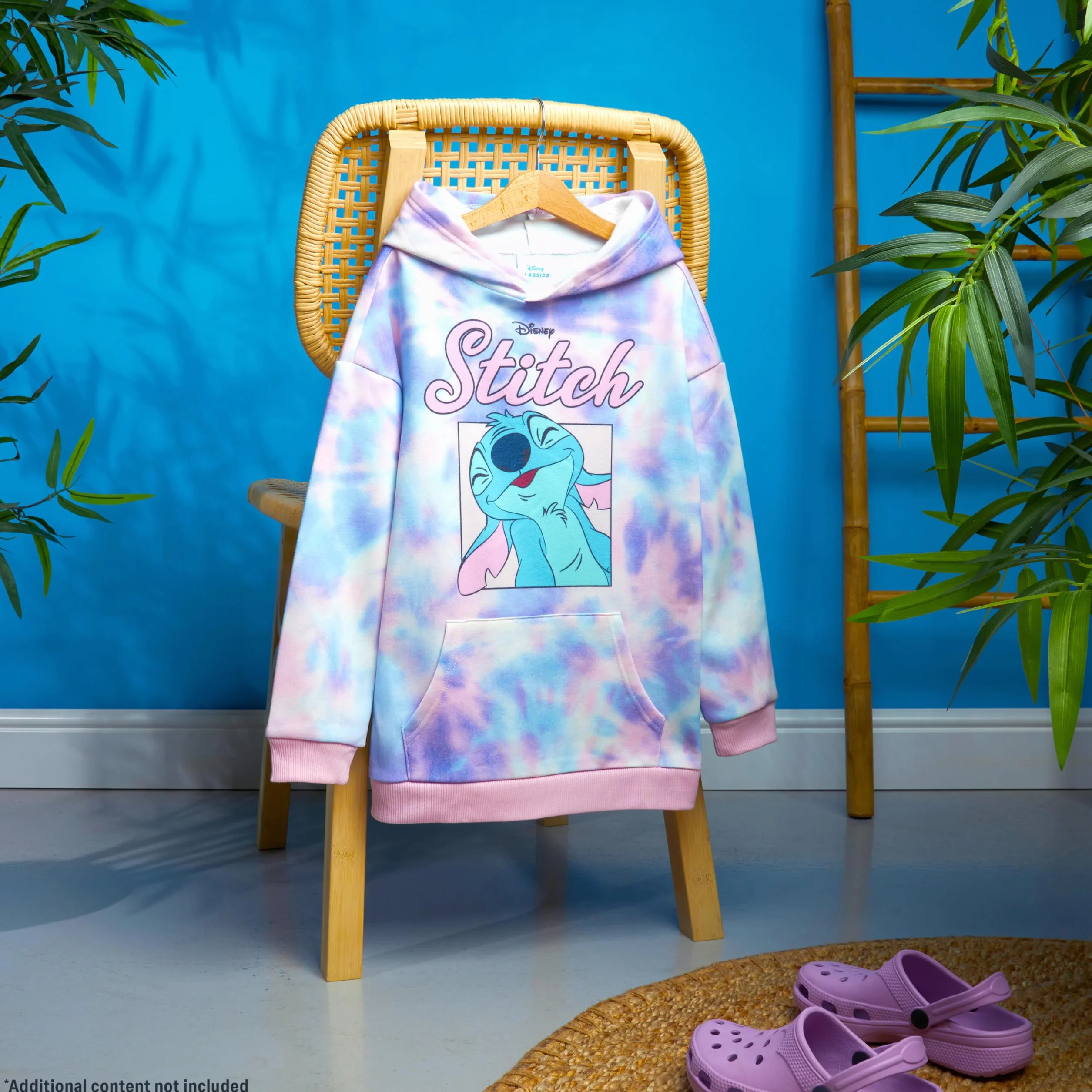 Bluza z kapturem Disney Stitch dla dziewcząt 3D uszy kangur kieszeń tie dye