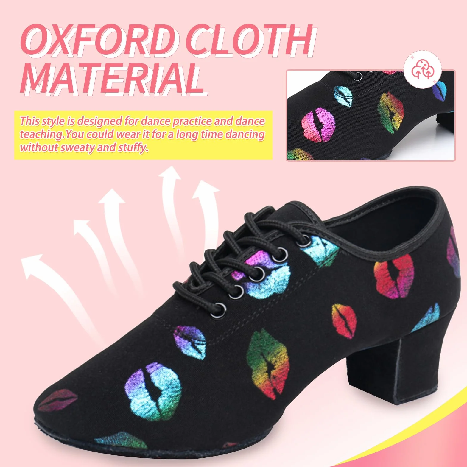 Inlefen Damskie buty do tańca latynoamerykańskiego dziewczyny Tango Sasha Jazz Taniec nowoczesne buty do tańca damskie buty do tańca 5 cm Oxford Cloth profesjonalne buty do tańca