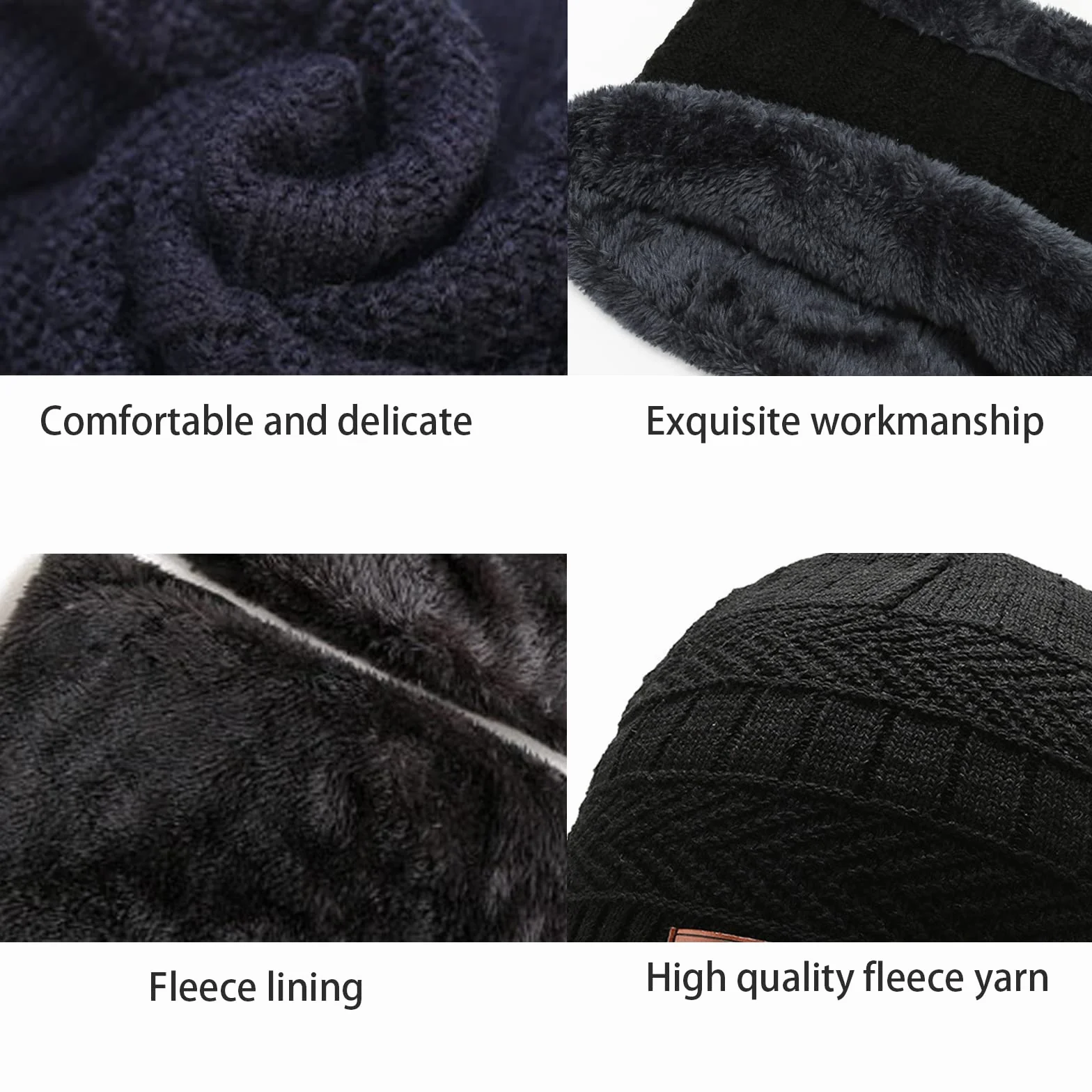 Czapka męska damska zestaw szalików, Beanie męska damska komin szalik chustka na szyję, podszewka polarowa ciepłe czapki pętla szalik czapka dzianinowa czapka wełniana, 2w1 Unisex zimowa