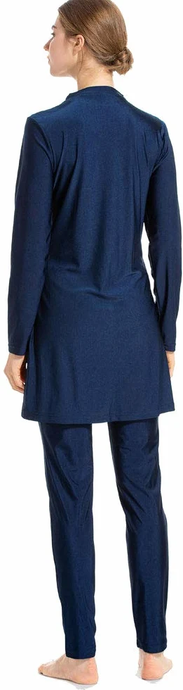 Muzułmański kostium kąpielowy – muzułmański strój kąpielowy dla muzułmańskich kobiet – hijab zdejmowany (niebieski, Azja 4XL~biust: 108cm)