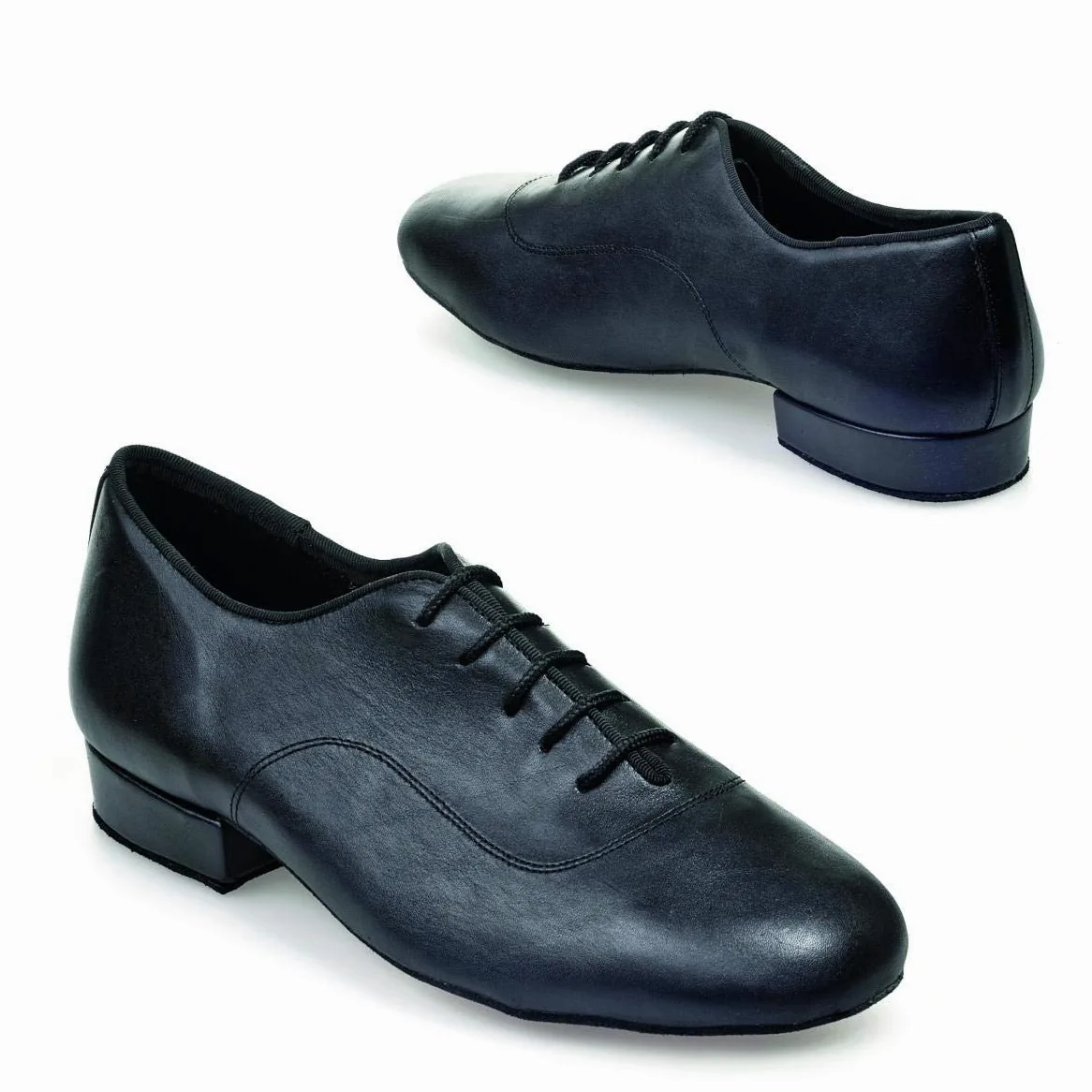 Rummos Męskie standardowe buty do tańca R316 - skóra czarna - średnia (normalna) - 2,5 cm standardowy obcas - Made in Portugalii