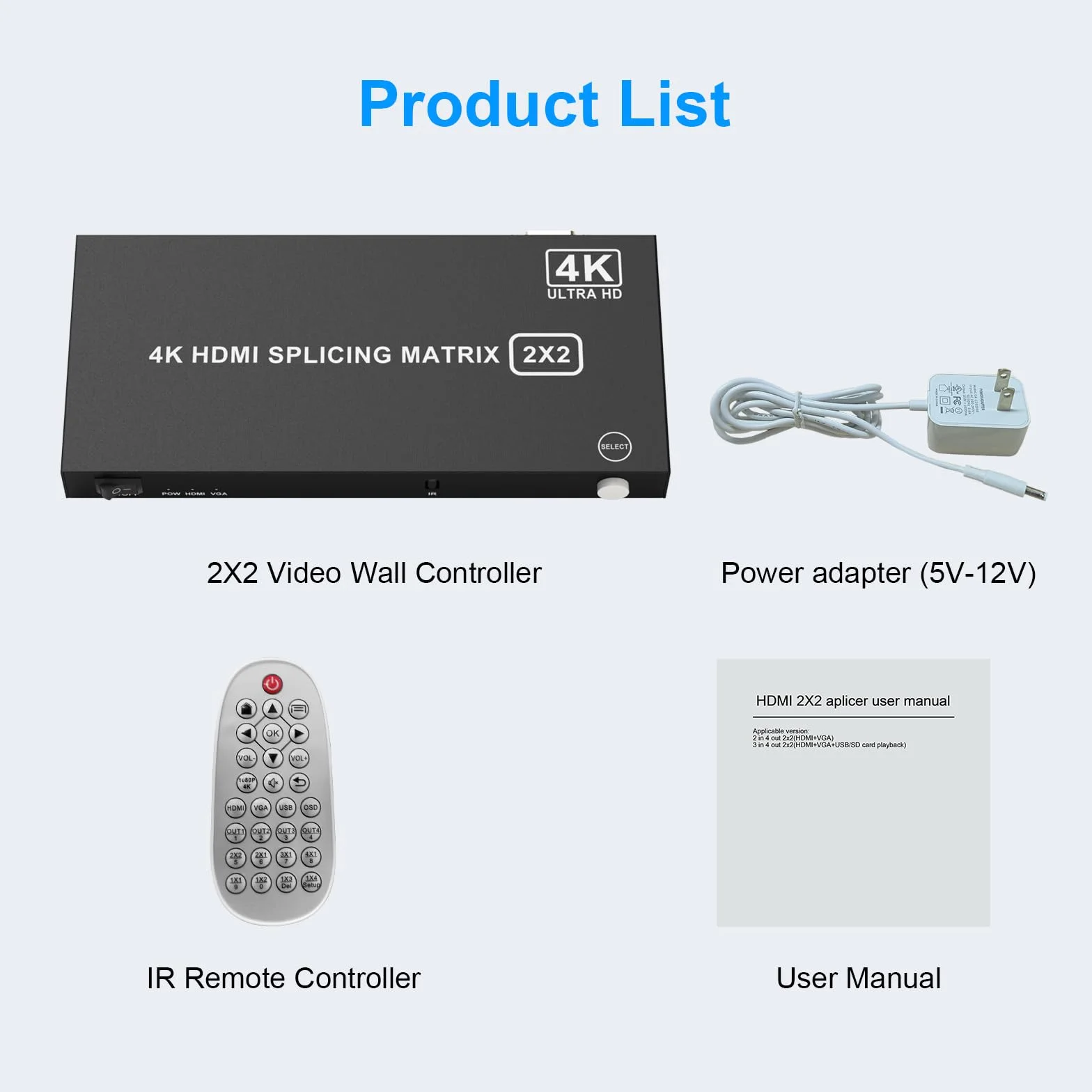 2 x 2 HDMI video Wall Controller 2x2