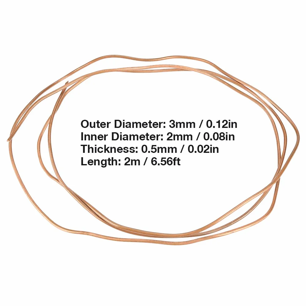 2 m miękka miedź rura - 2 m miękka rura miedziana średnica 3 mm x ID 2 mm do chłodzenia hydrauliki