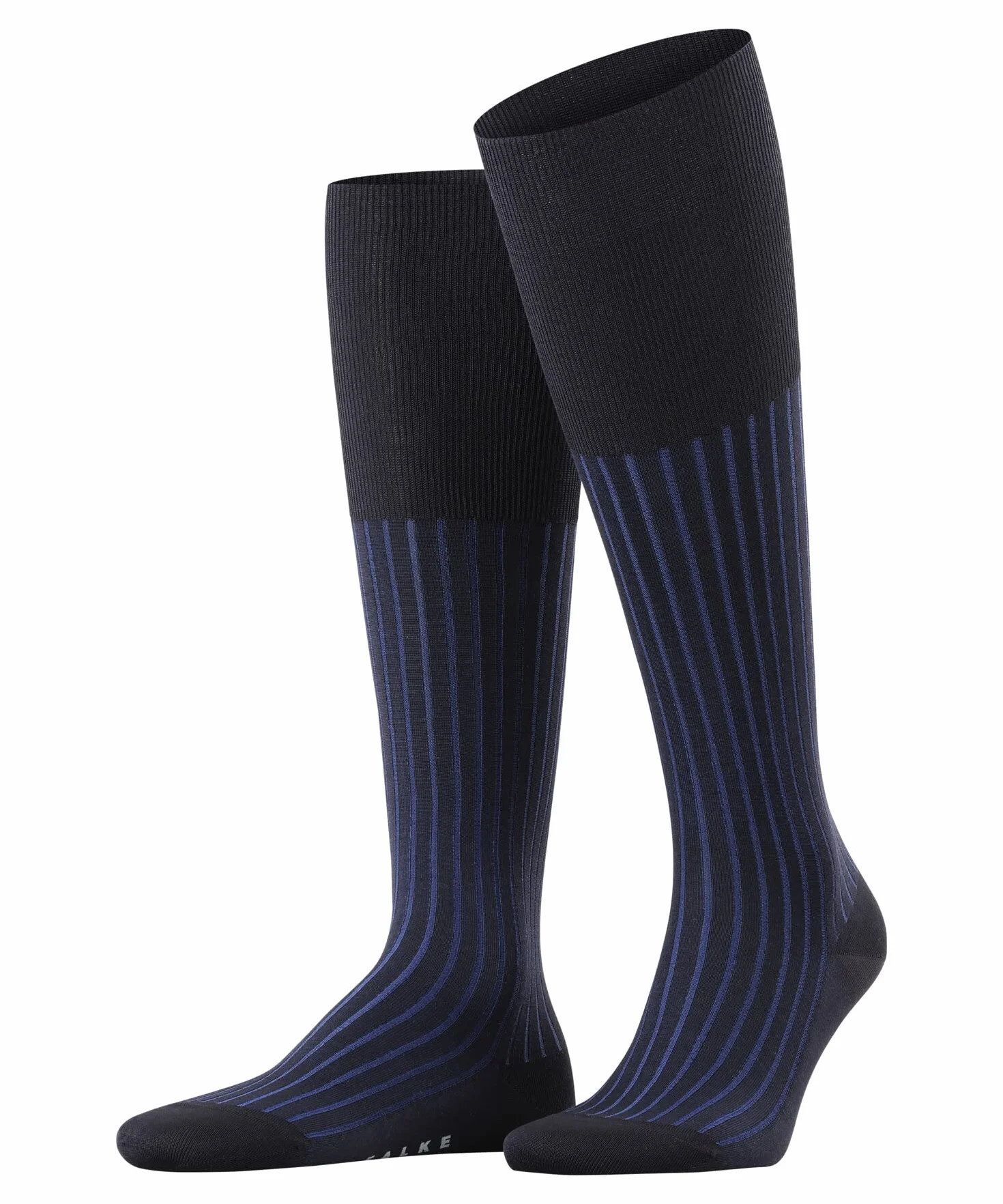 FALKE Mężczyźni Podkolanówki Shadow M Kh Bawełna długie z wzorem 1 Para, Niebieski Lupine 6360, 43-44