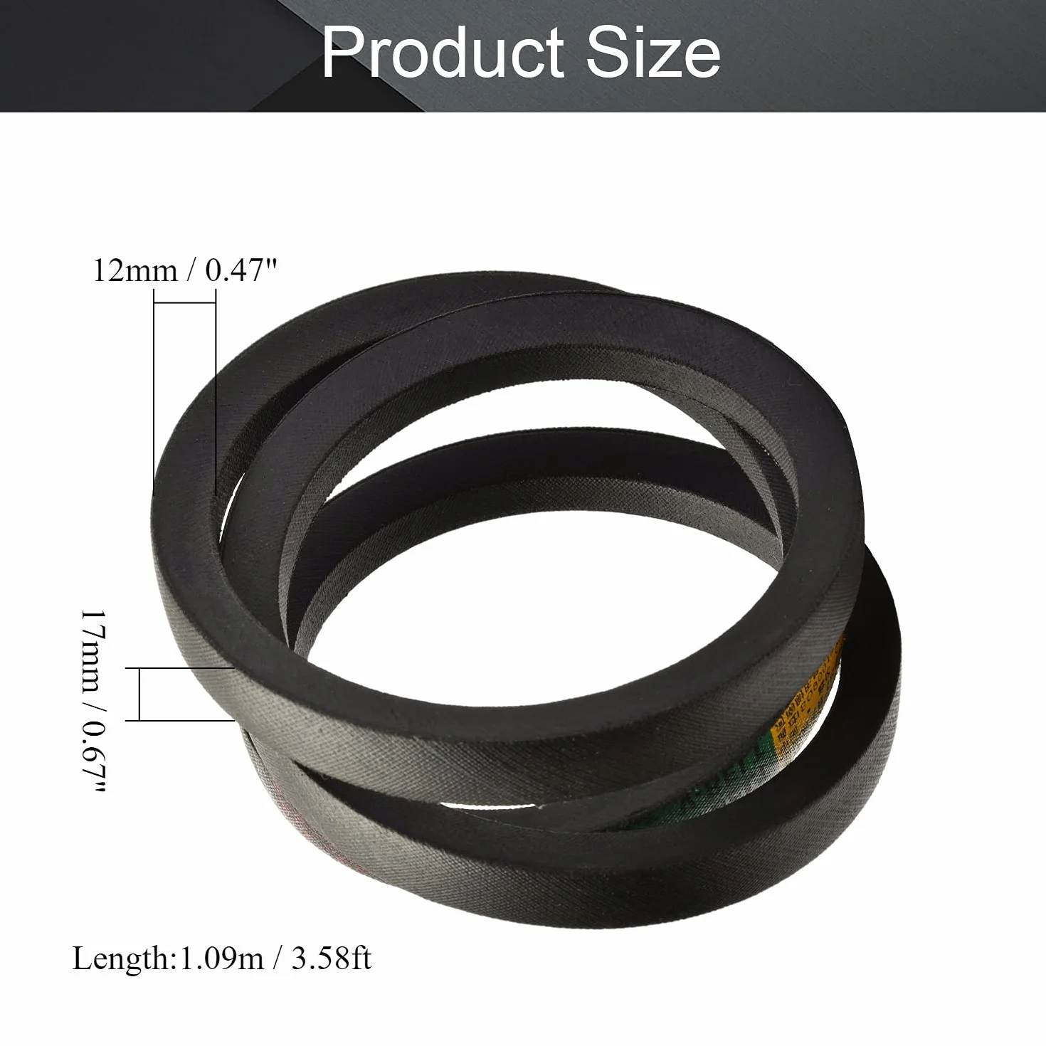 Othmro B-1092/B43 Drive V-Belt wewnętrzny obwód 103 cm przemysłowy gumowy pasek przekładni 1 szt