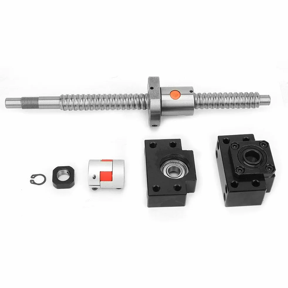 SFU1605 zestaw śrub kulkowych ze stali nierdzewnej 250 mm śruby kulowe i nakrętki BKBF12 i złącza 6,35 * 10 mm do maszyny CNC