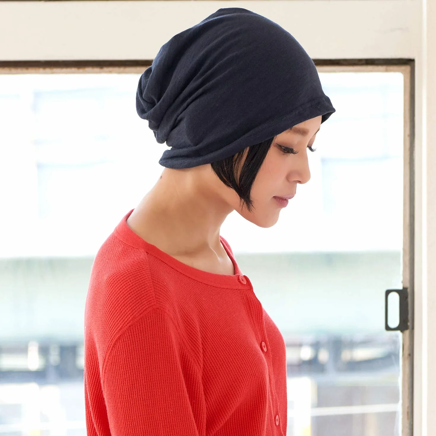 CHARM Czapka dla Mężczyźn i Kobiet na Lato 100% Bawełna - Uniseks Lekka Cienka Długa Typu Slouchy Beanie Do Chemioterapia Rak Oddychająca Antyalergenowa