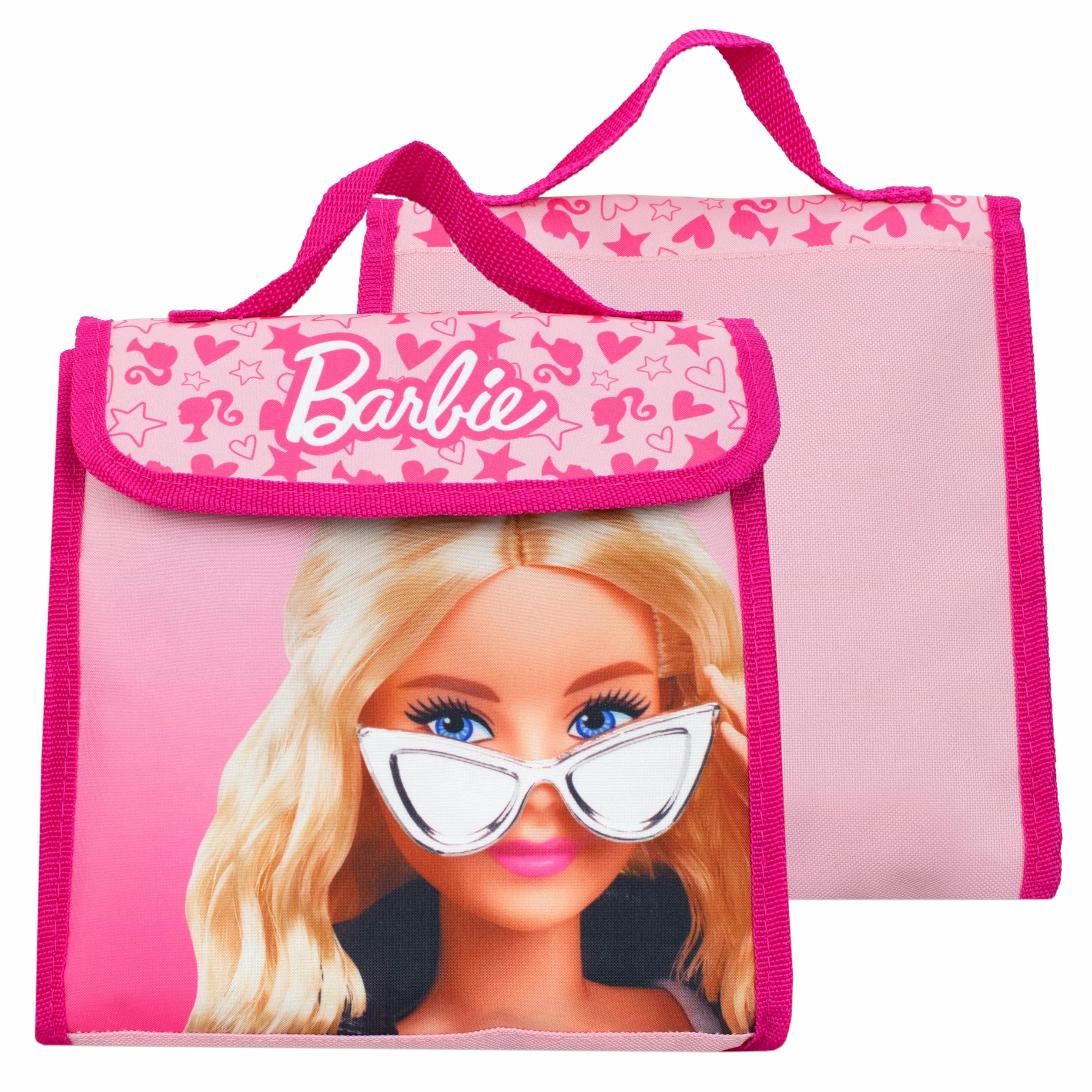 Zestaw Barbie Plecak i Torba na Lunch 4 części | Zestaw Torebki Szkolnej dla Dziewczynek | Plecak dla Dziewczynek, Torba na Lunch, Butelka na Wodę i Etui na Ołówki | Oficjalne Towary | Różowy