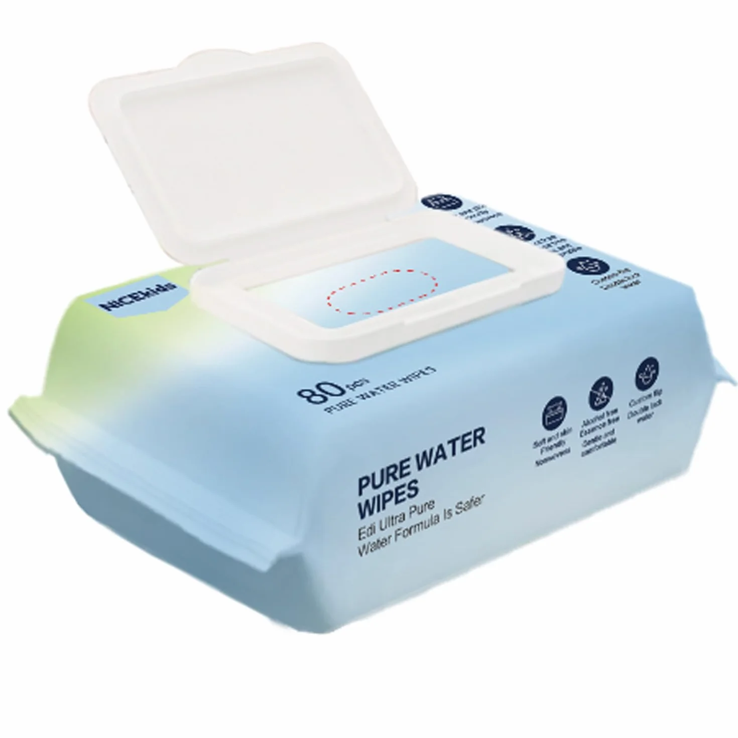 NICEkids Chusteczki Nawilżane Pure Water Wipes | Chusteczki Nawilżane dla Niemowląt, Delikatne Oczyszczanie dla Wrażliwej Skóry, Wielofunkcyjne Chusteczki do Czyszczenia 99,9% Woda (12x80 szt)