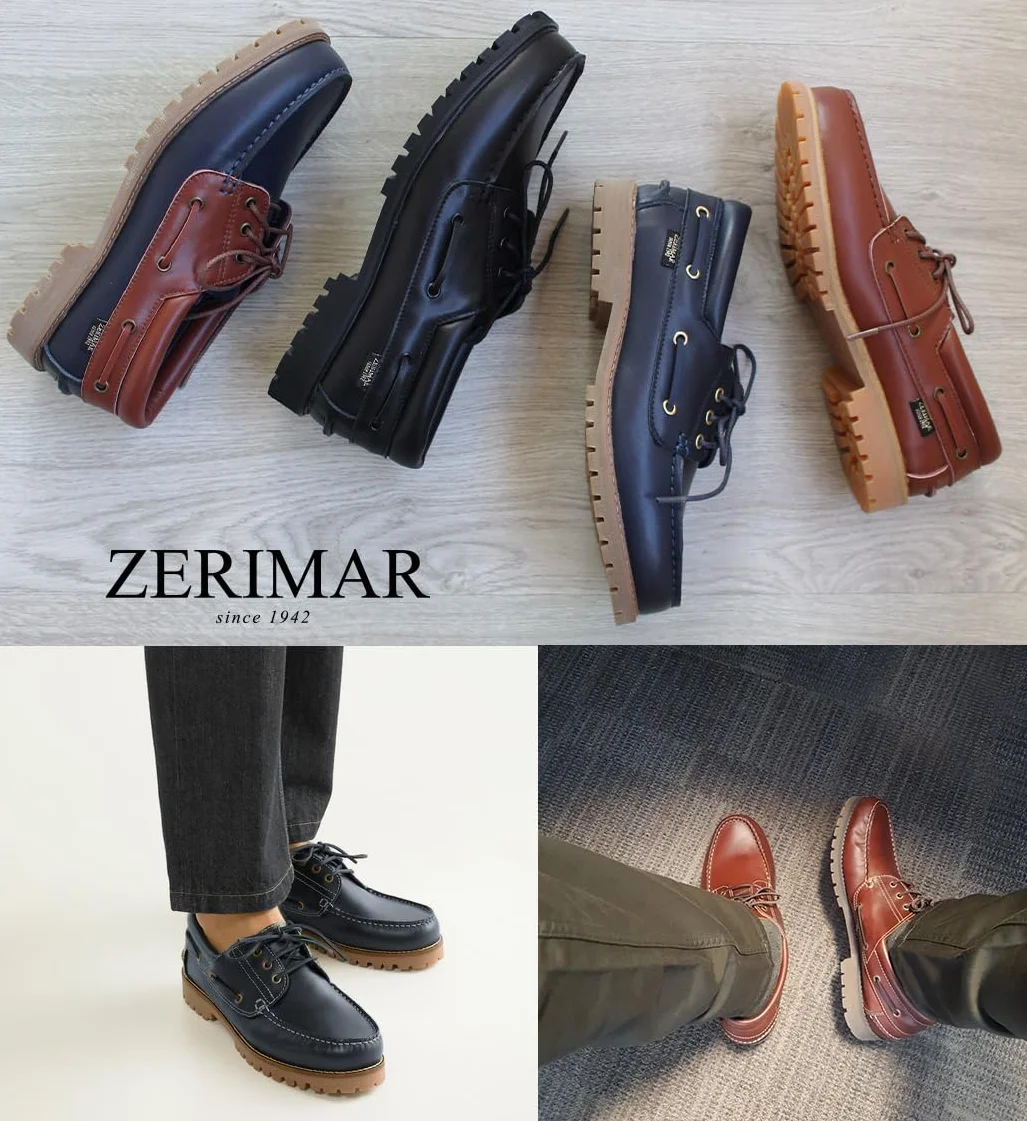 Zerimar Skórzane buty | Żeglarskie męskie lato | Męskie buty żeglarskie | Mokasyny Man