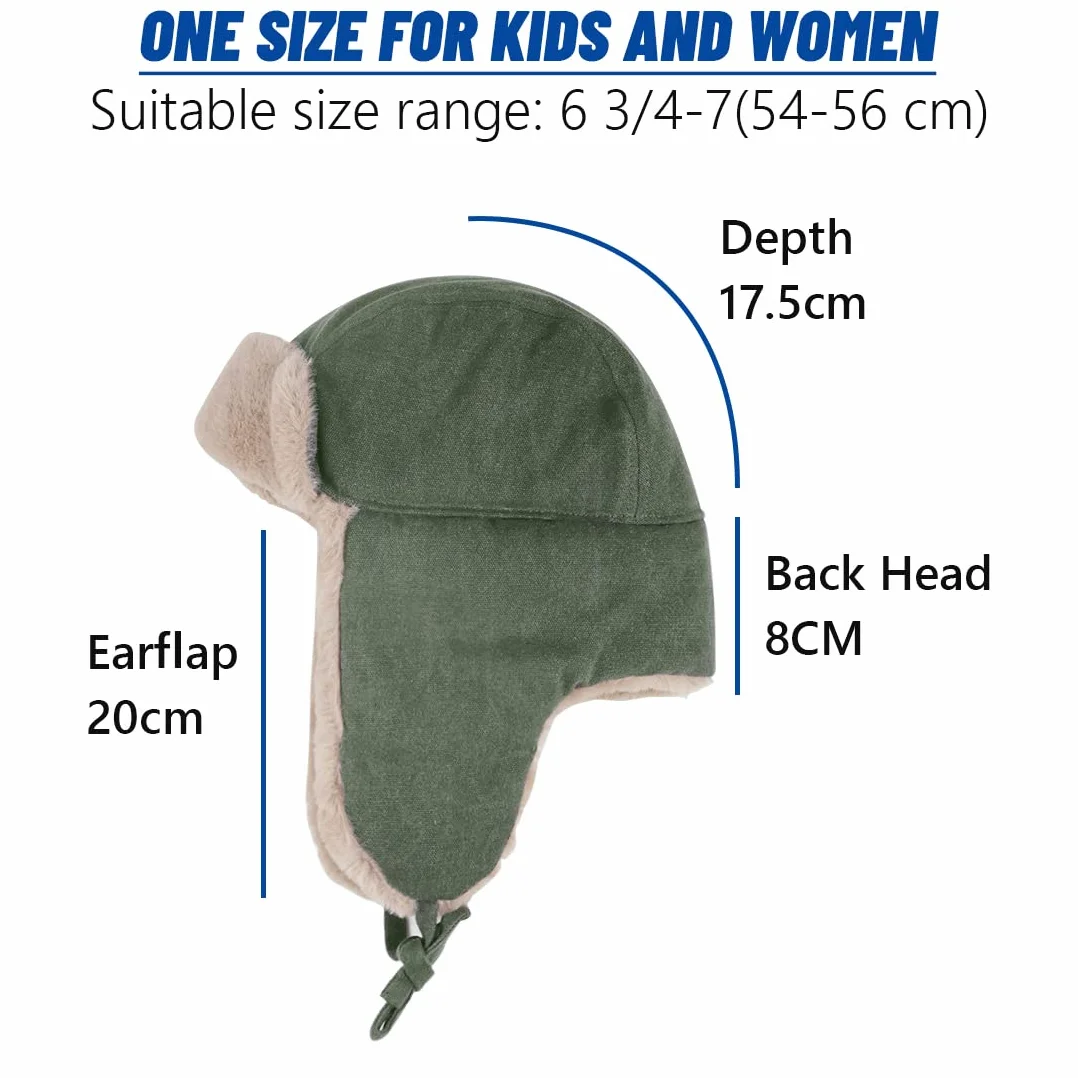 Gisdanchz Czapka zimowa czapka lotnicza Rosjanie czapka Ushanka Chapka wiatroszczelna czapka z nausznikami, wojsko, 54-56