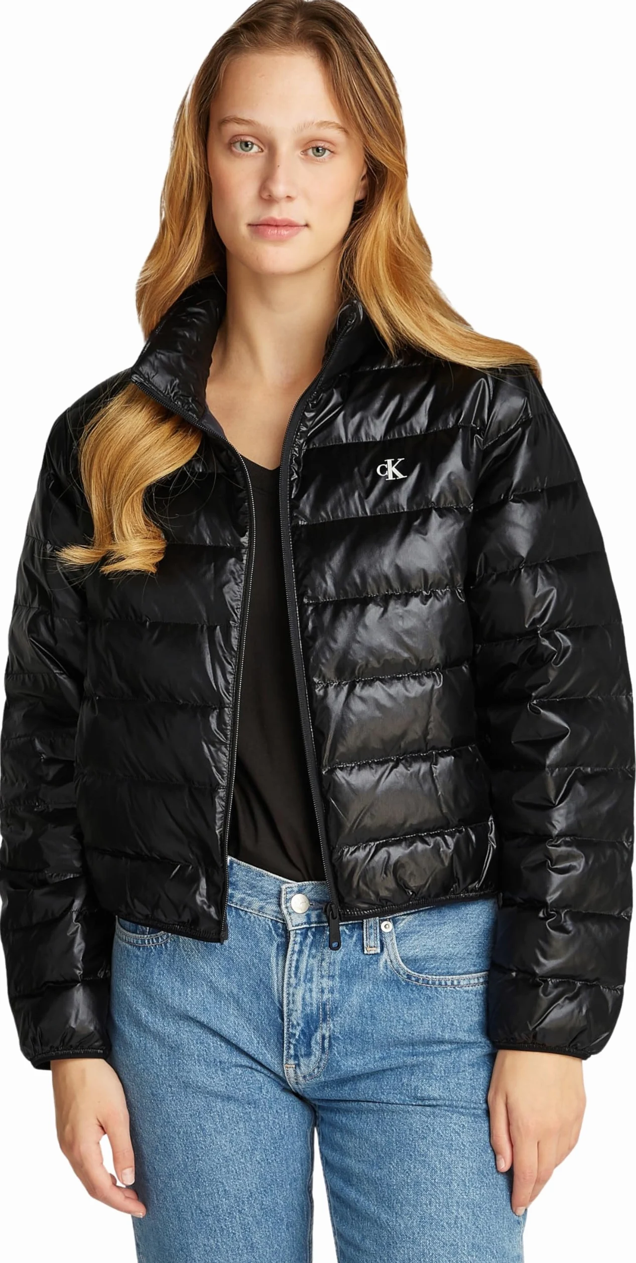 Calvin Klein Jeans Damska kurtka puchowa UL DOWN SHINE PUFFER J20J224698, czarna (Ck Black), XS, Czarny (Ck Black), XS