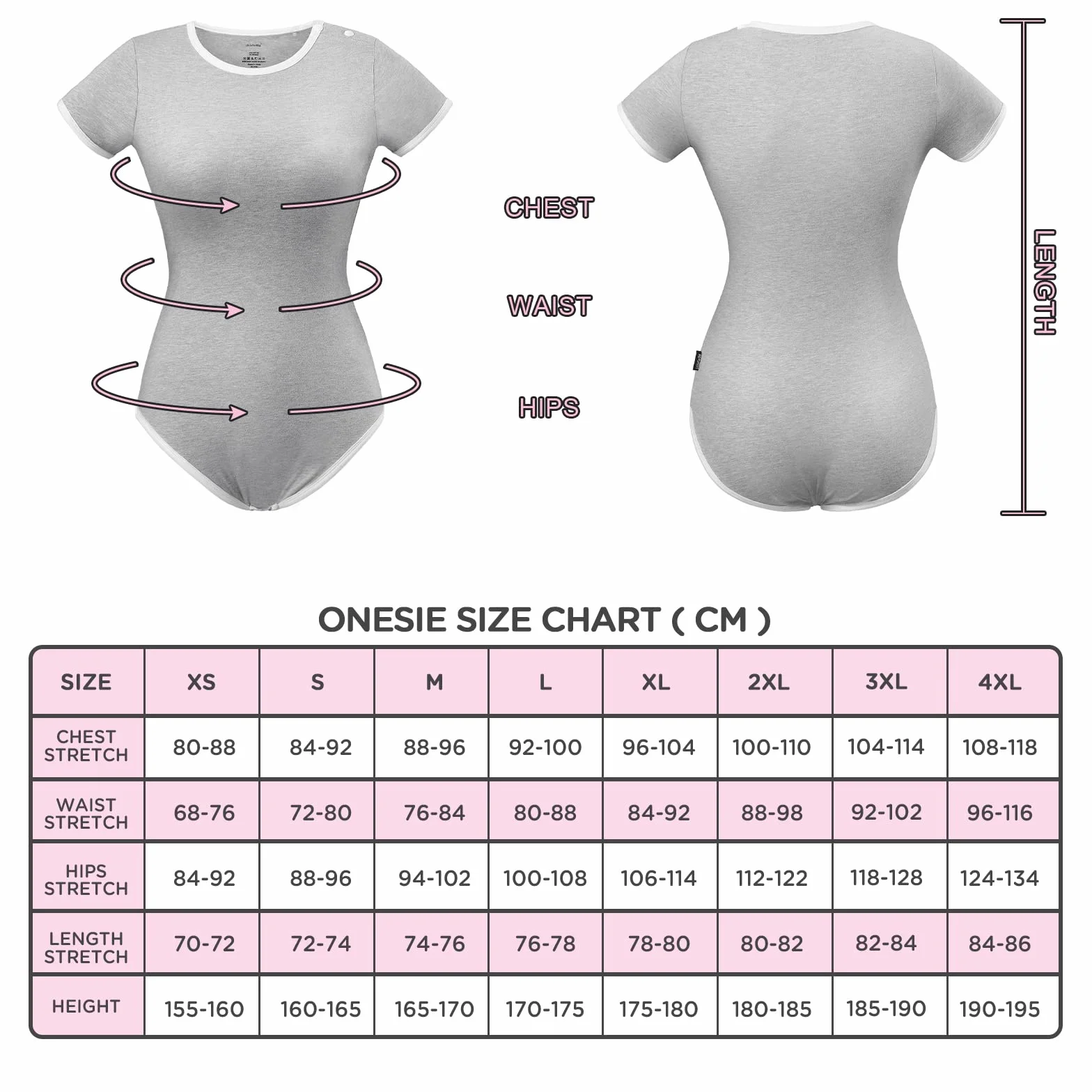 LittleForBig Bawełniany śpioszki Onesie Piżama Bodysuit-Seria pastelowa Szary