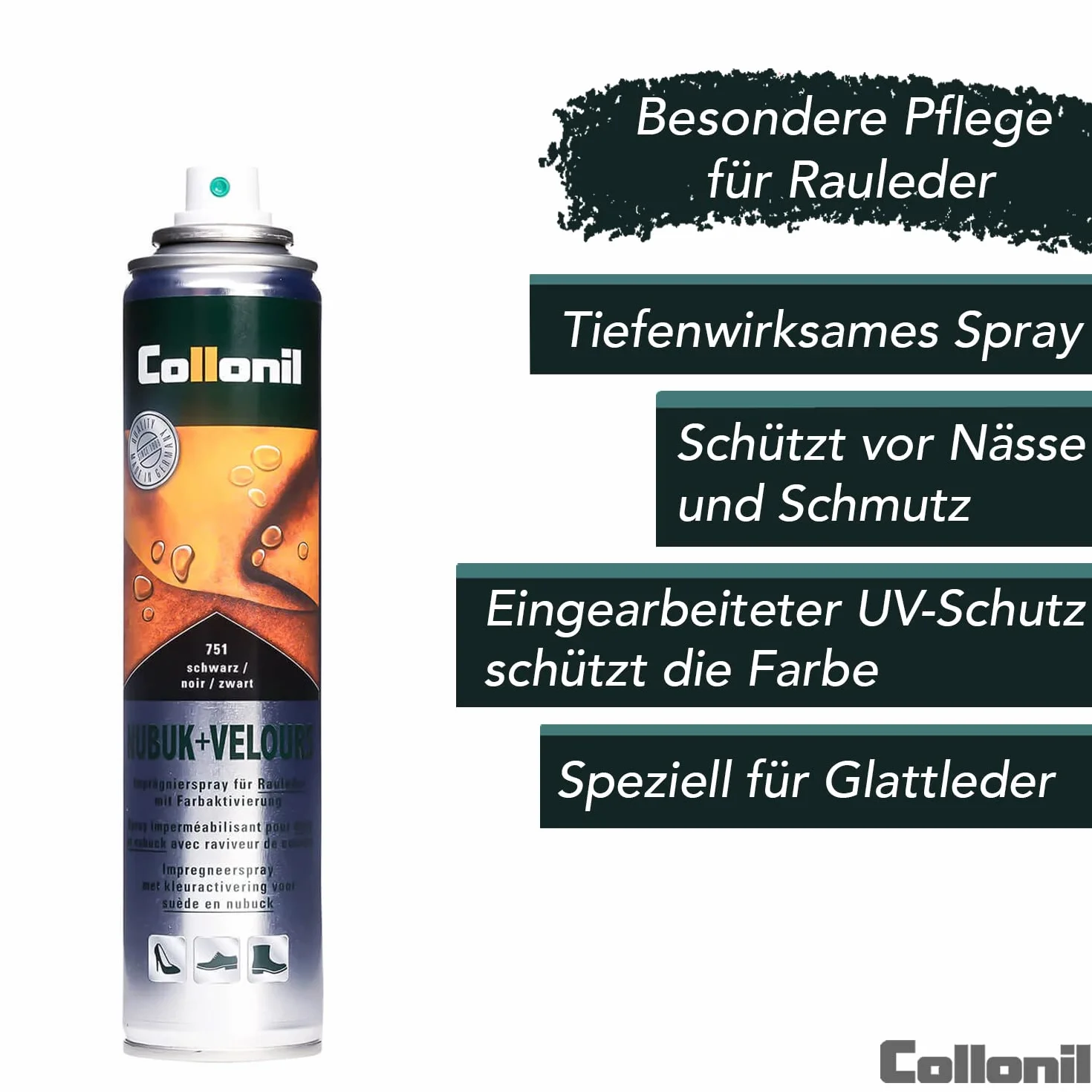 Spray impregnacyjny do zamszu z aktywacją koloru Collonil Nubuk + Velours 200 ml (czarny) (200 ml, czarny)