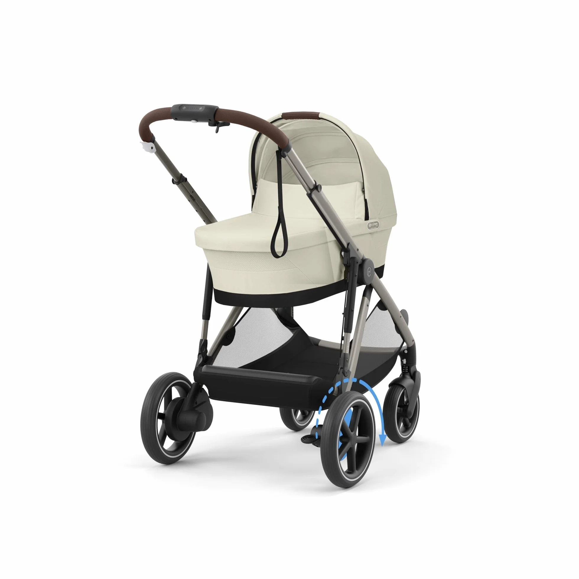 CYBEX Gold wózek e-GAZELLE S, od urodzenia do ok. 4 lat, max. 22 kg (tryb pojedynczy) / 2x 22 kg (tryb duo), system all-in-1 z napędem elektrycznym i konfiguracjami 20+, Seashell Beige