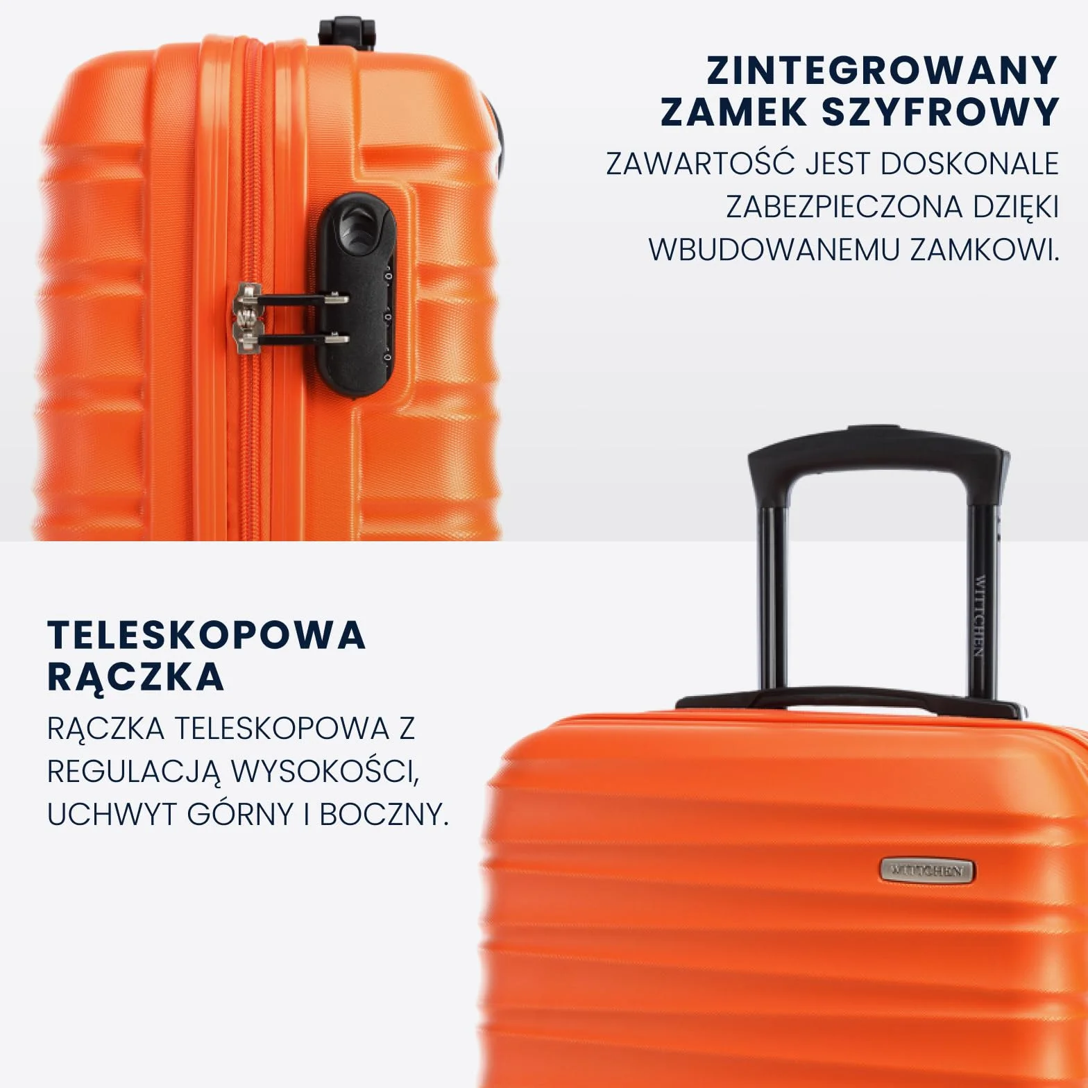 WITTCHEN GROOVE Line Mała walizka kabinowa ABS twardy bagaż pomarańczowy
