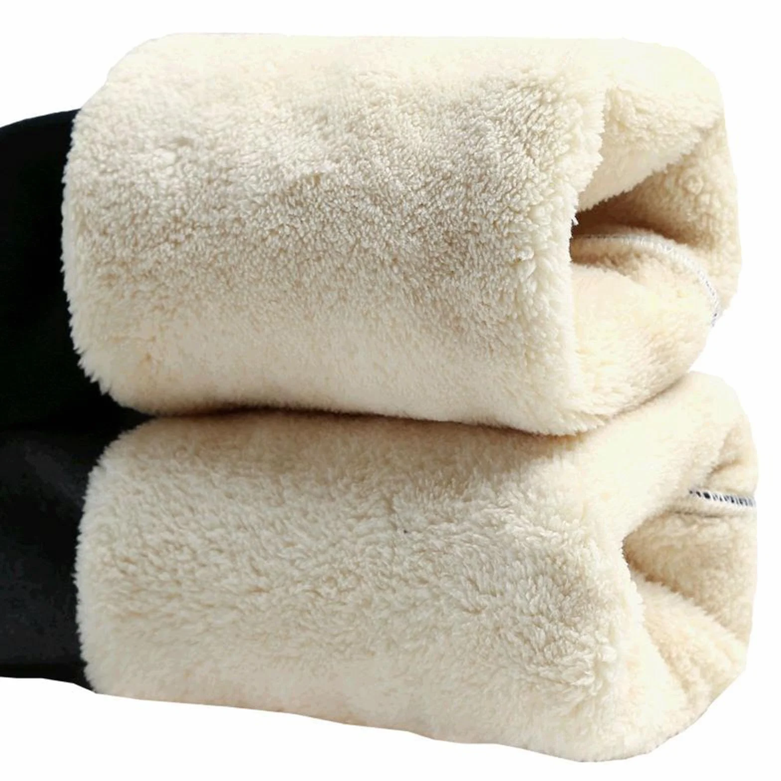 Wygodne i ocieplane legginsy damskie na mroźne zimowe dni, Czarny, XL