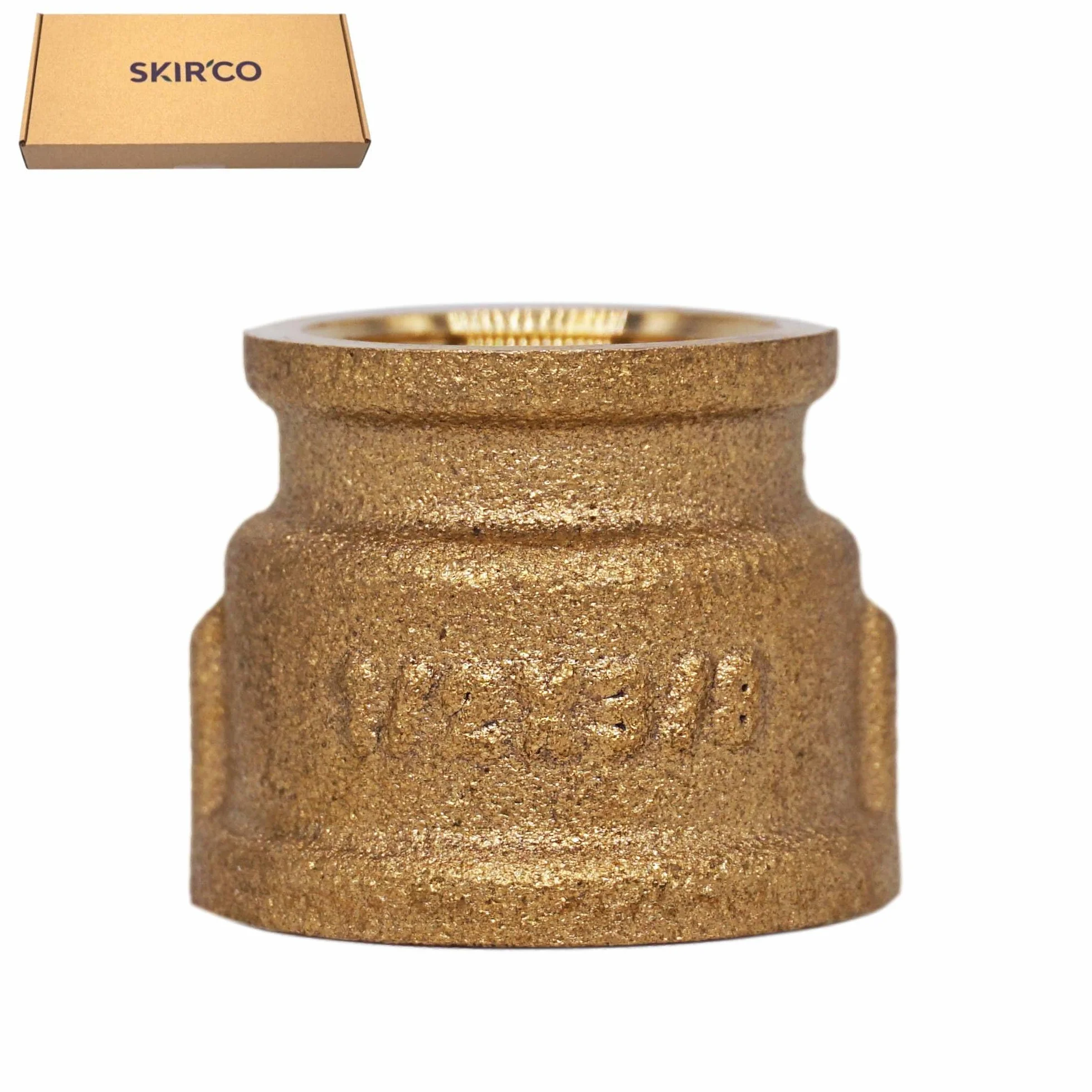 SKIR'CO (8 szt.) Mosiężne mufy redukcyjne 1/2" x 3/8" gwint wewnętrzny, mosiężne złączki rurowe, redukcja, gwint żeński BSP