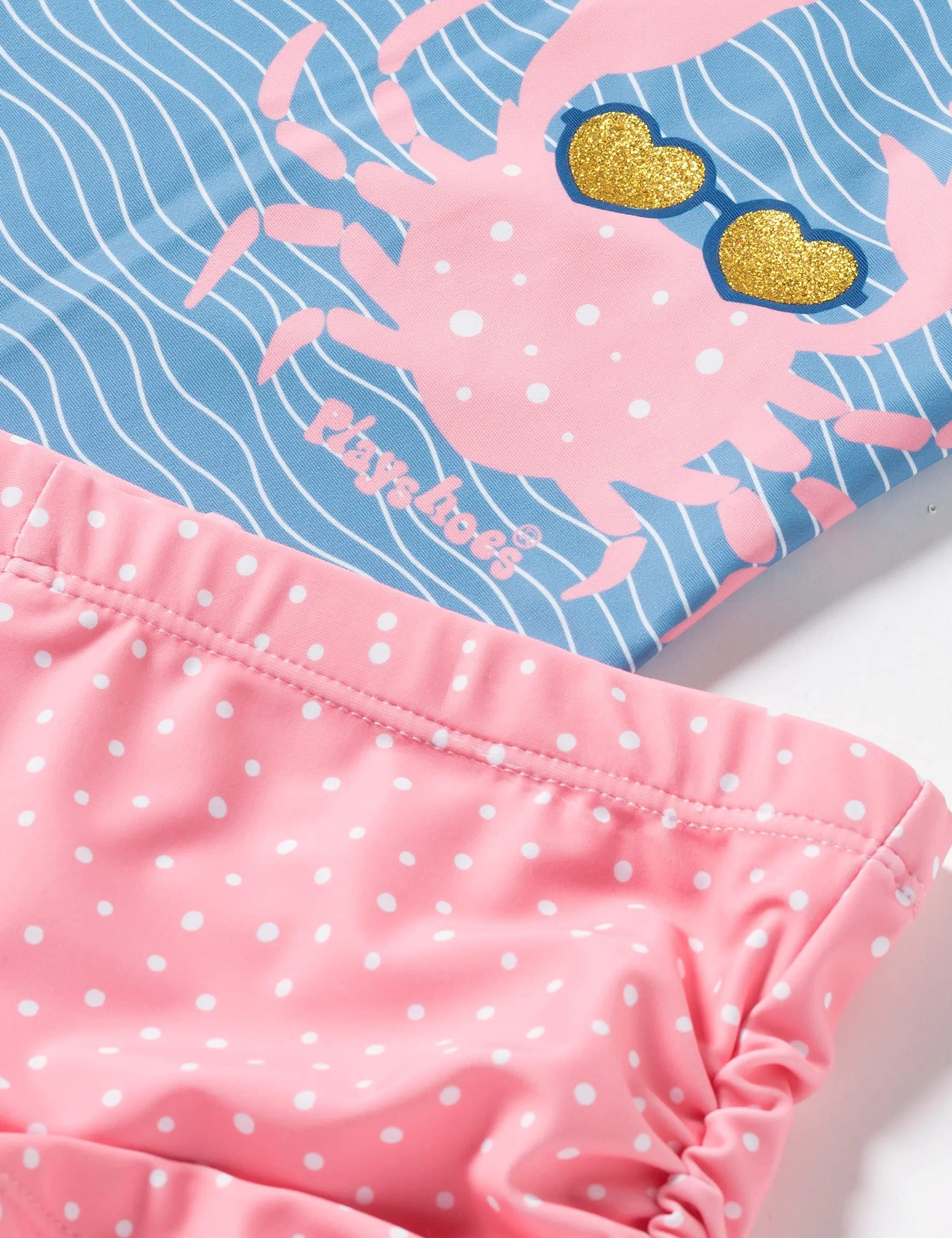 Playshoes Podstawowy zestaw koszul Schwimm dziewczyny niebieski różowy 110-116