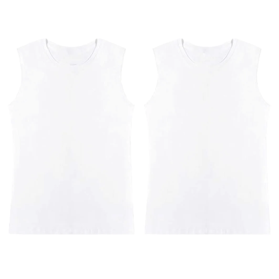 Męskie koszulki bez rękawów Kamizelka Casual Tank Tops, Biało-biały, M