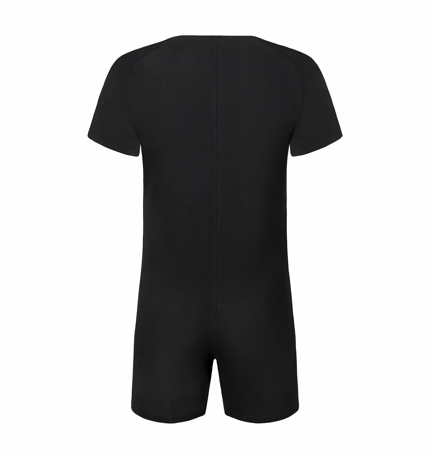 Landofgenie Mężczyźni Onesie Krótki Rękaw Bodysuit One Piece Pidżama Rompers Dolna Koszula Krocza