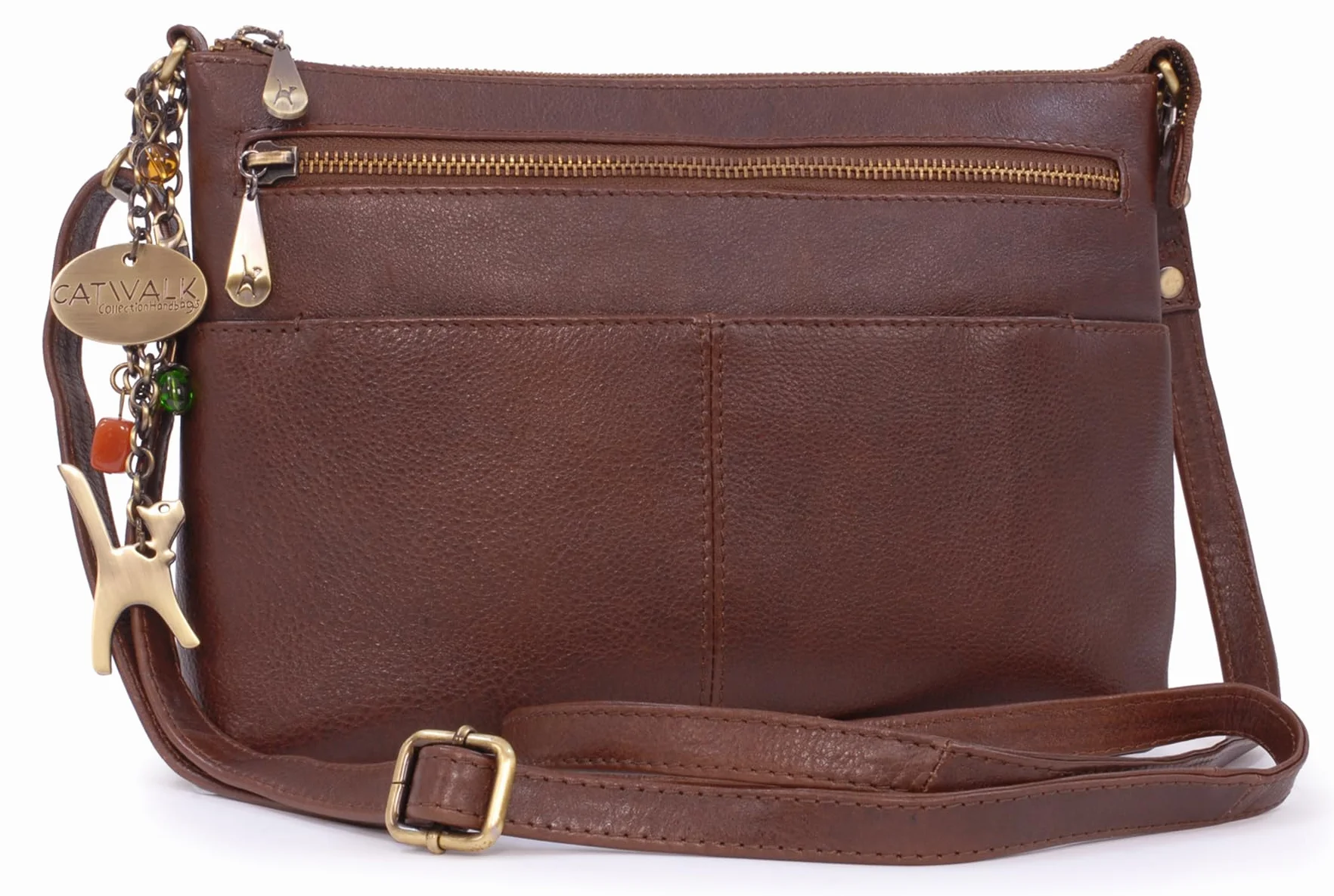 Catwalk Collection Skórzana Torebka Crossbody dla Kobiet Średnia Torba na Ramię Jenny