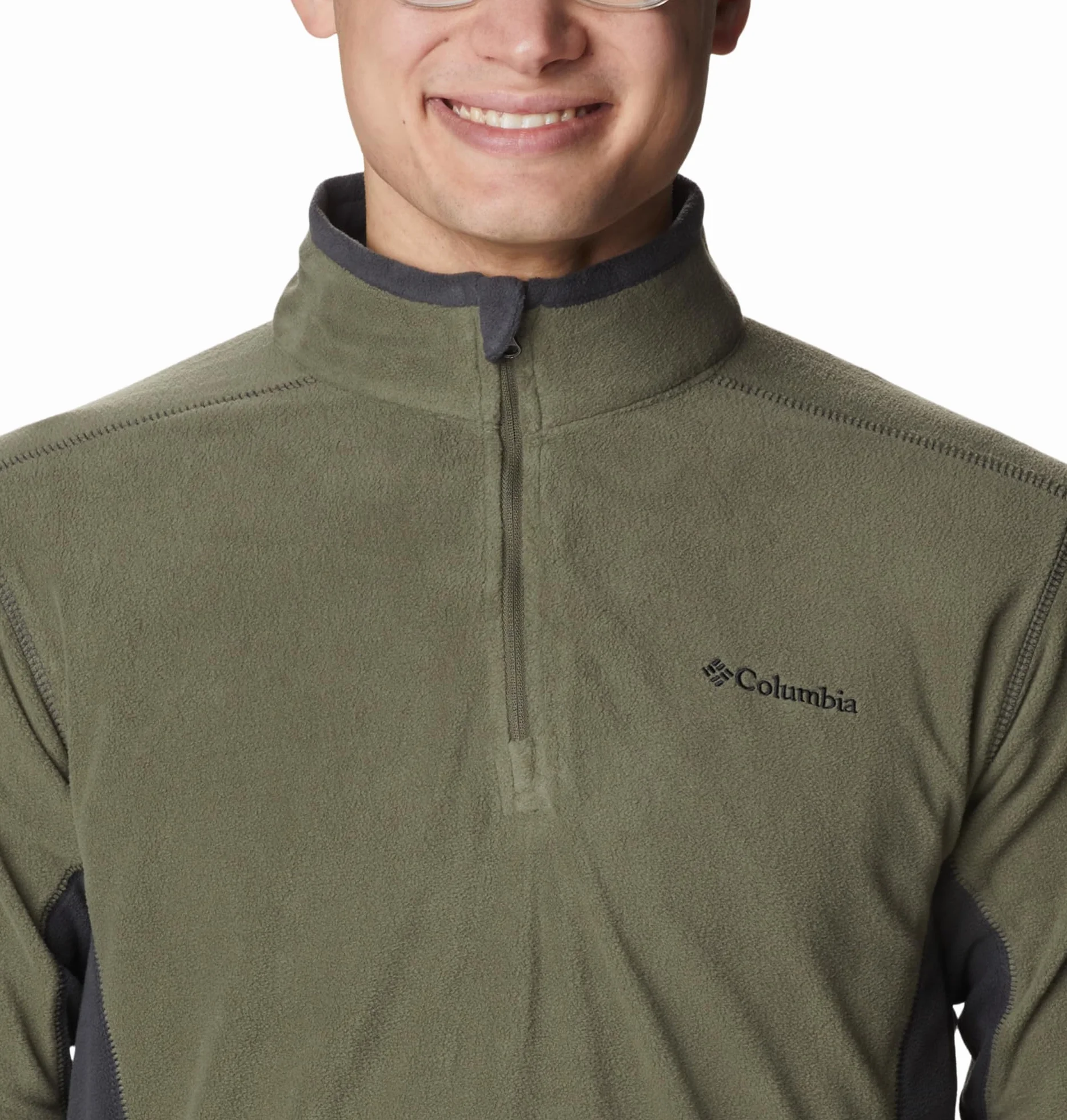 Columbia Klamath Range 2 Half Zip, Bluza Polarowa Mężczyźni, Stone Green/Shark, L