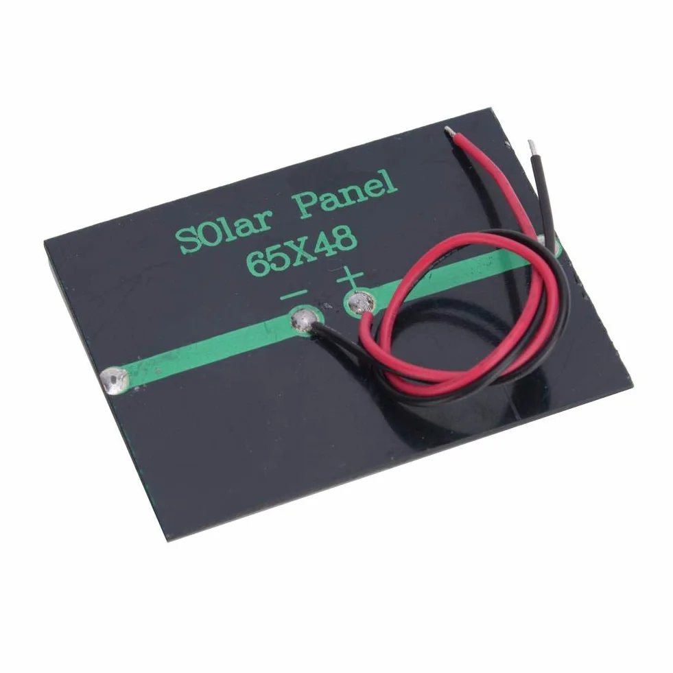 Keenso 4 szt. 3 V, 0,3 W, polikrystaliczny krzem, panel słoneczny, wodoszczelny, "zrób to sam", bezpieczna ładowarka solarna z kablem 65 x 48 mm