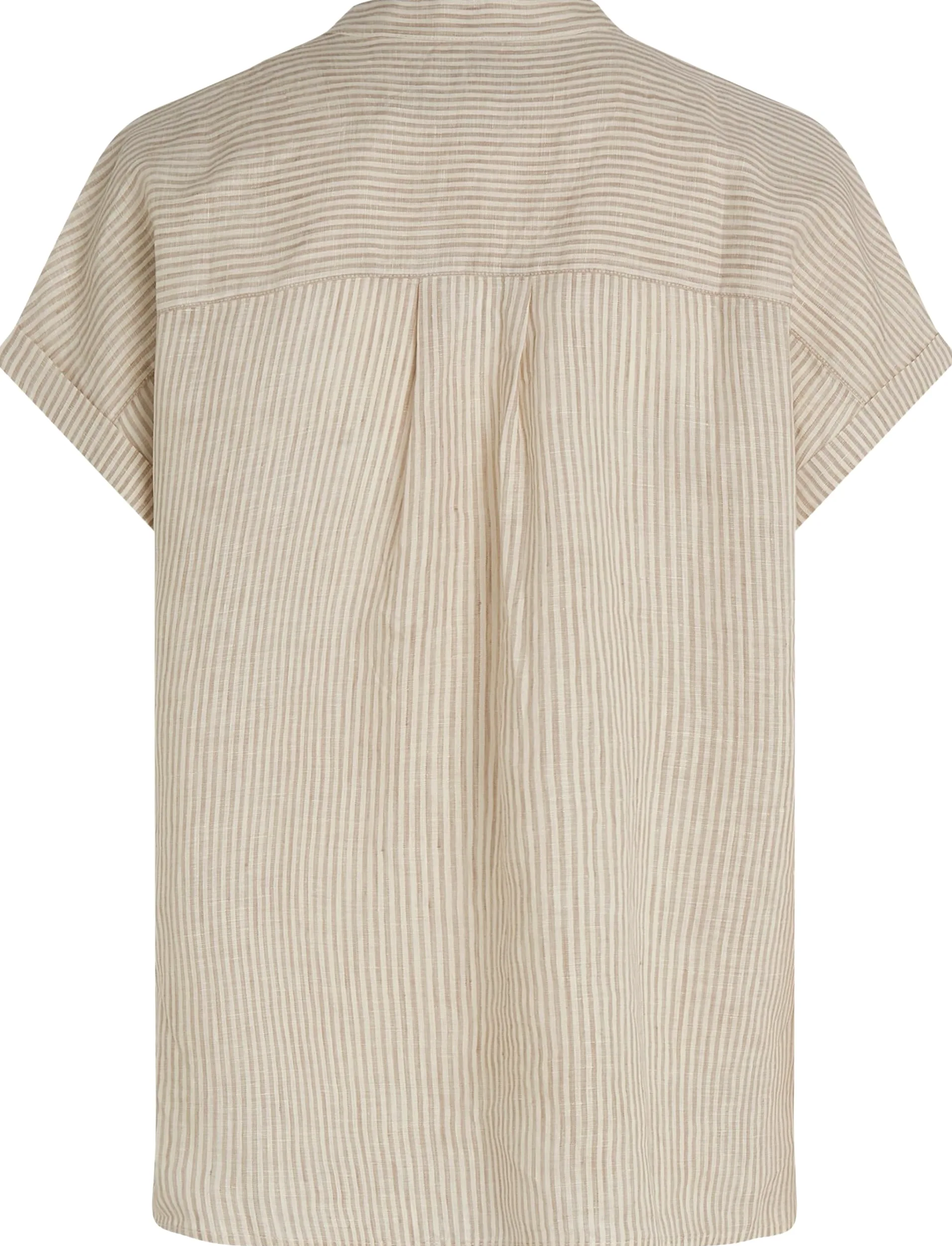 Tommy Hilfiger ESS lniana bluzka bez kołnierza S/S WW0WW44715 Kobiety Ess Linen Collarless S/S Blouse Ww0ww44715