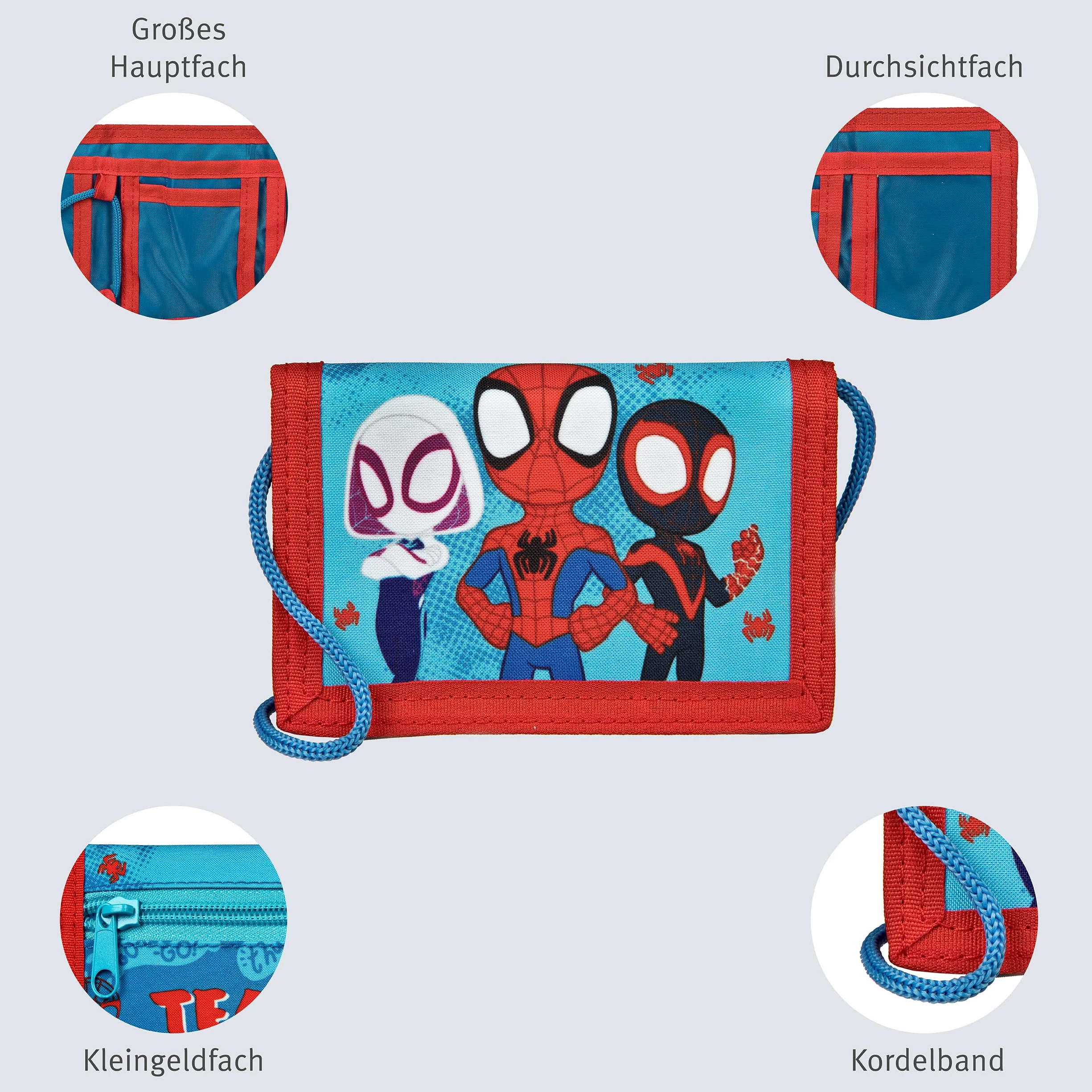 Undercover Spidey portfel dla dzieci 8x13 cm kieszeń na piersi niebieski Klasyczny