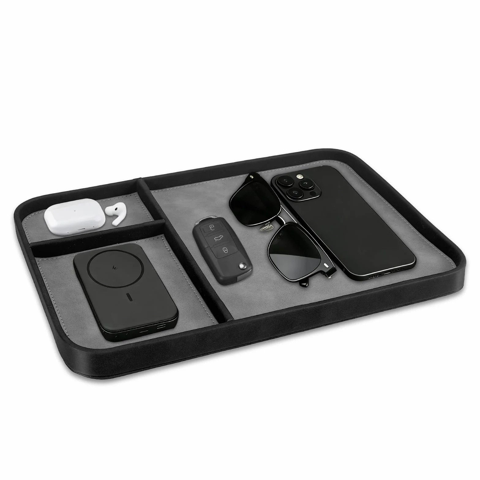 SITHON Taca ze sztucznej skóry organizer stolik nocny na telefon biżuterię klucze
