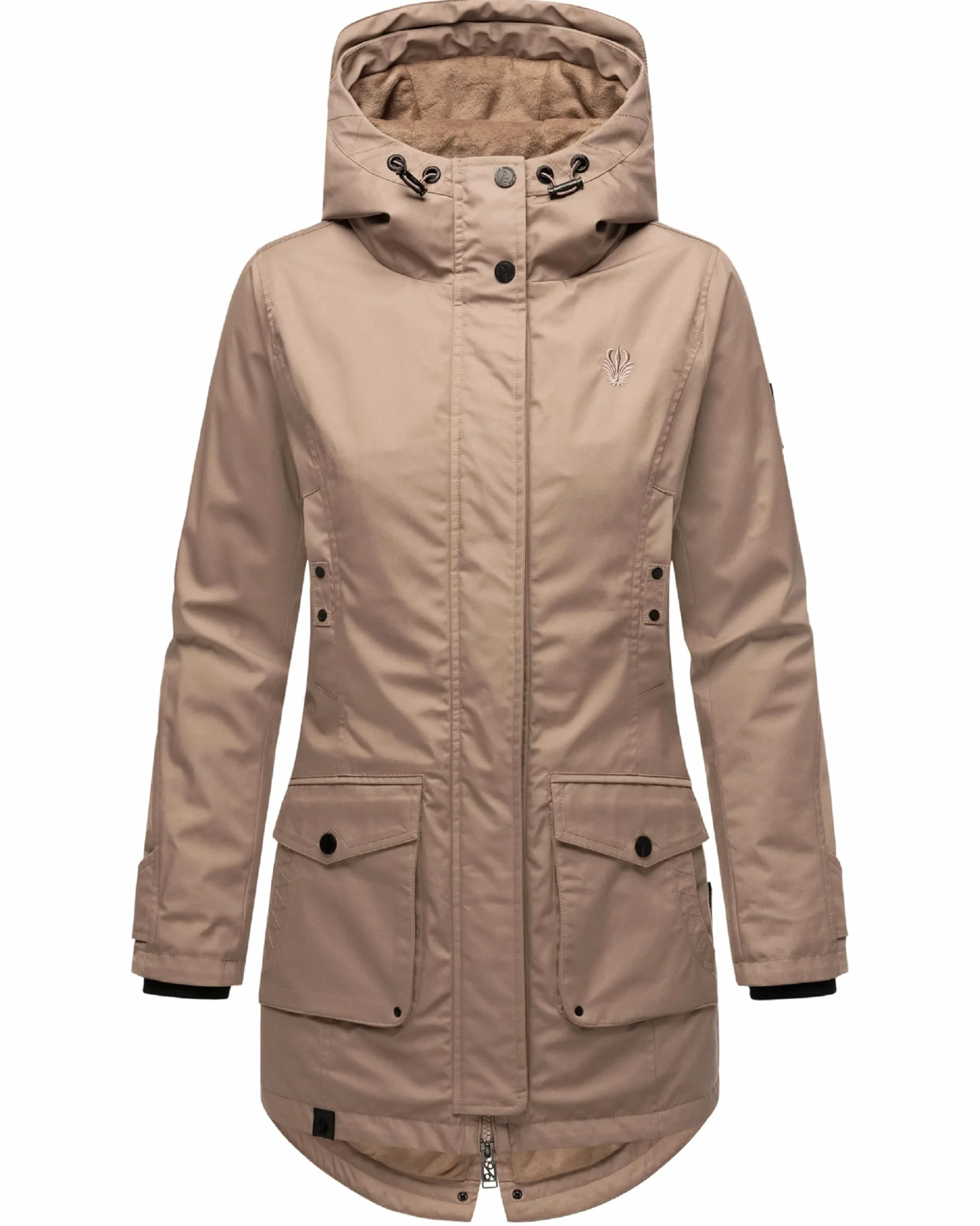 Navahoo Damska kurtka przejściowa, ciepły krótki płaszcz, parka zimowa, wodoszczelna, z kapturem, Brinjaa, XS-XXL