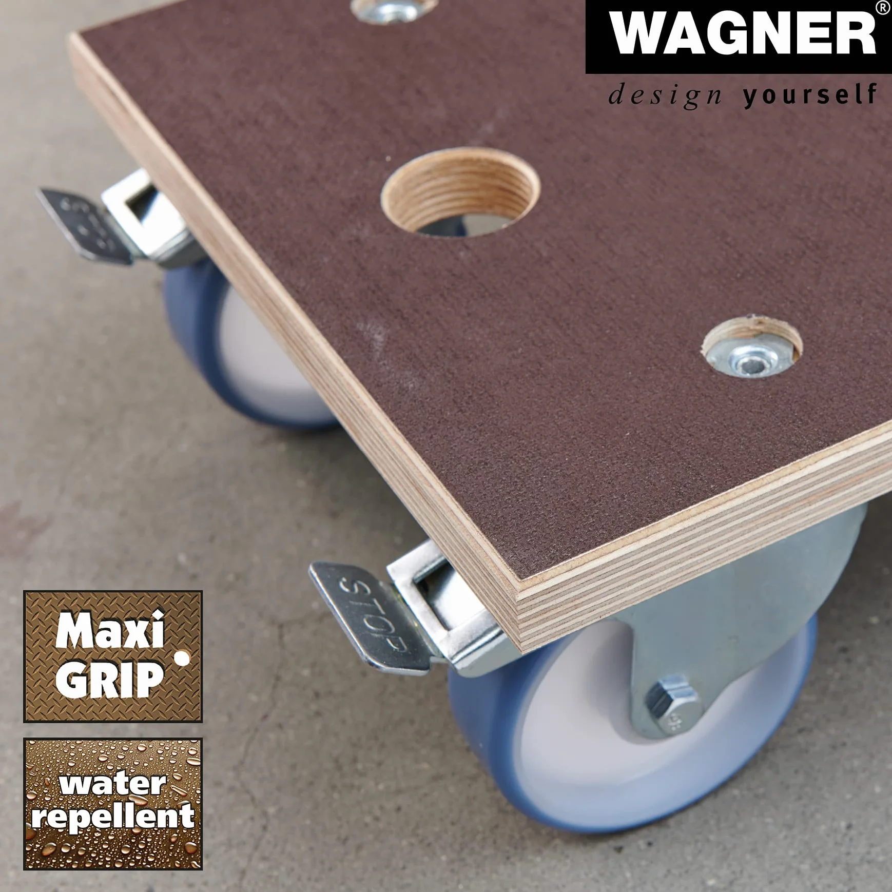 WAGNER przesuwna lalka MM 1341 I 57,5 x 30 cm - do mocno załadowanych pudełek, urządzeń i mebli I nośność 500 kg otwór do noszenia I powierzchnia antypoślizgowa I certyfikat FSC® - 20134101